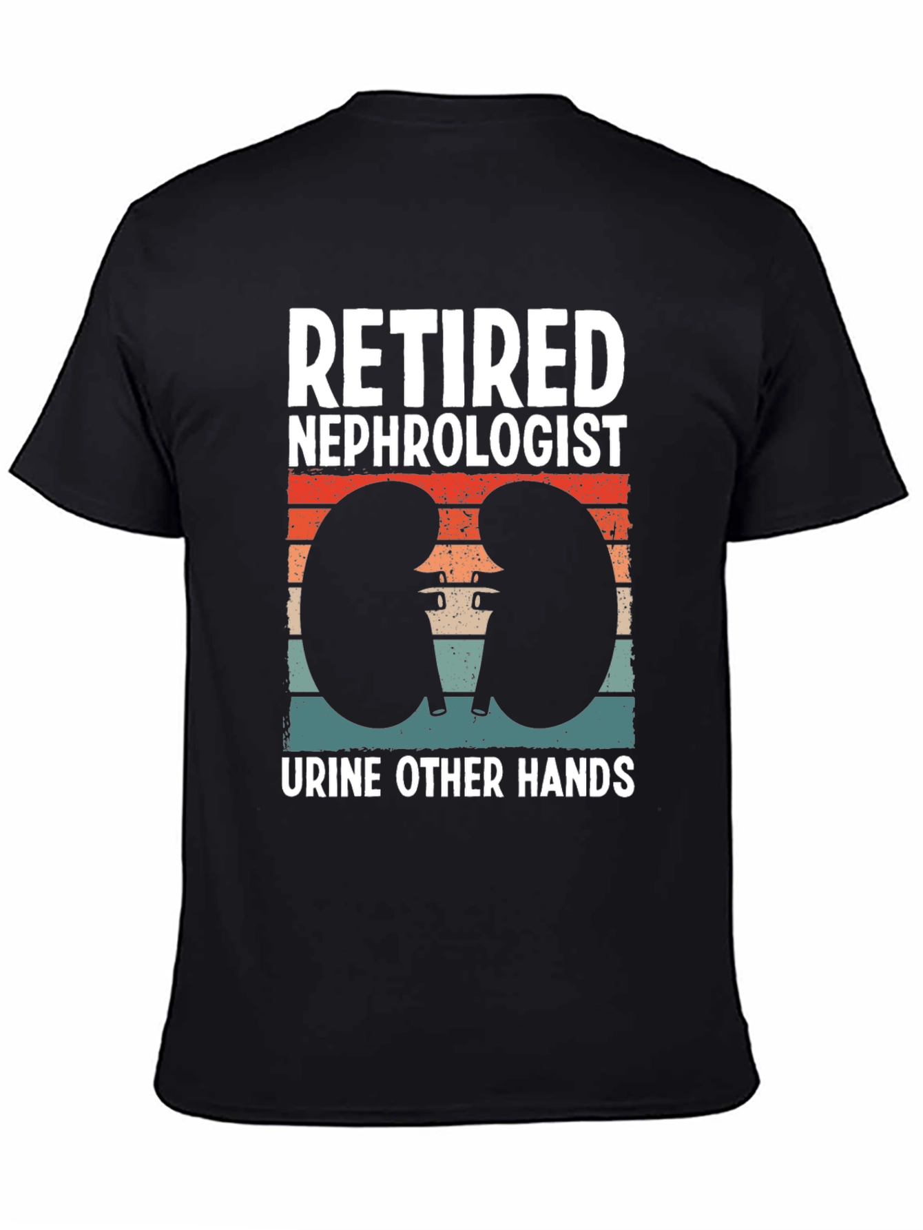 Black Retired Nephrologist T-Shirt - Funny Urologist Gift view 4
