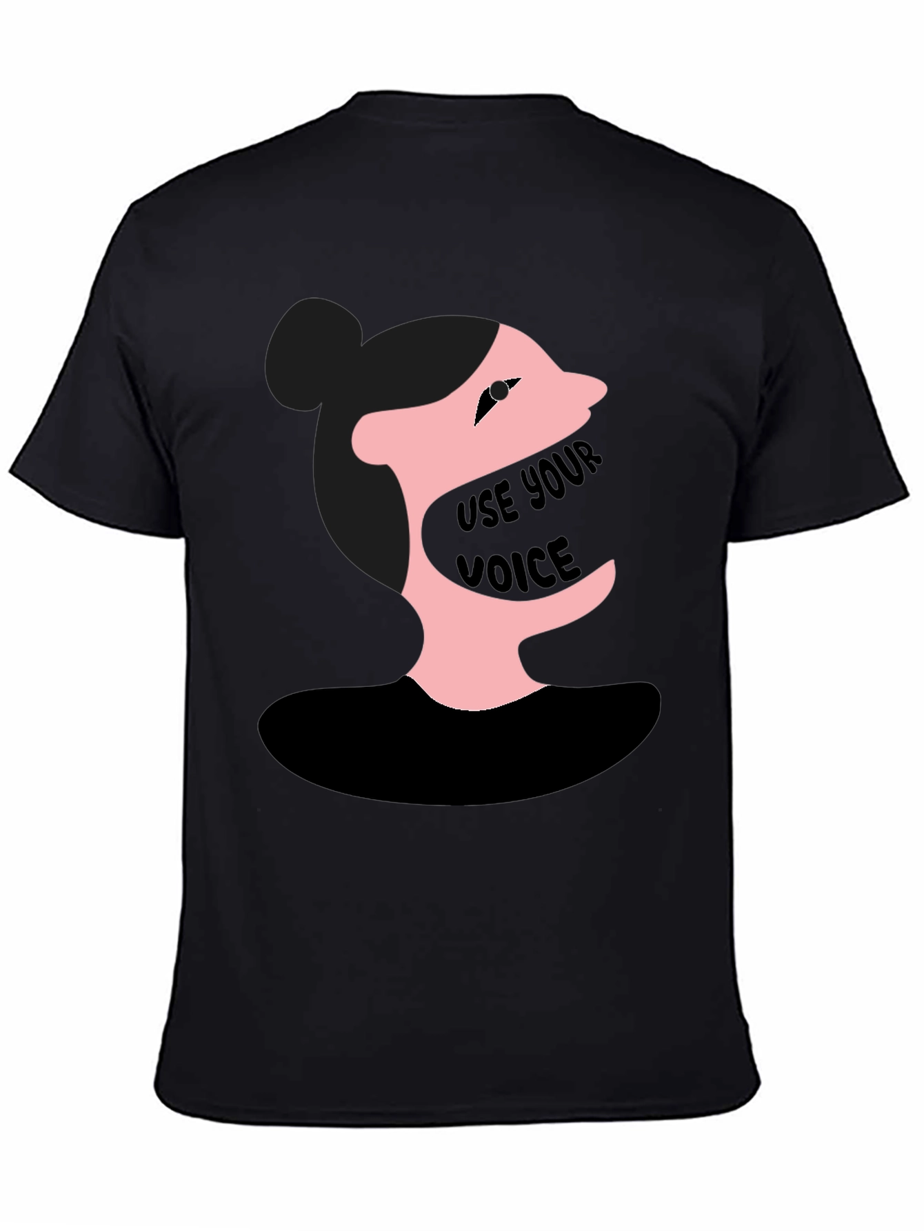 Black Use Your Voice Graphic Tee - Black Unisex Shirt view 4