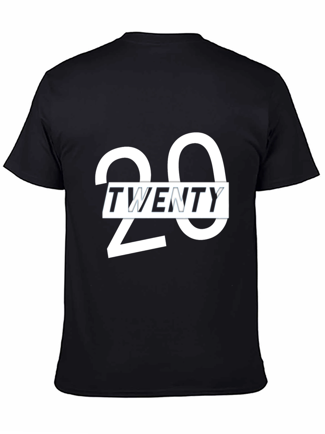 Black Stylish Twenty Graphic Print Crew Neck T-Shirt view 4