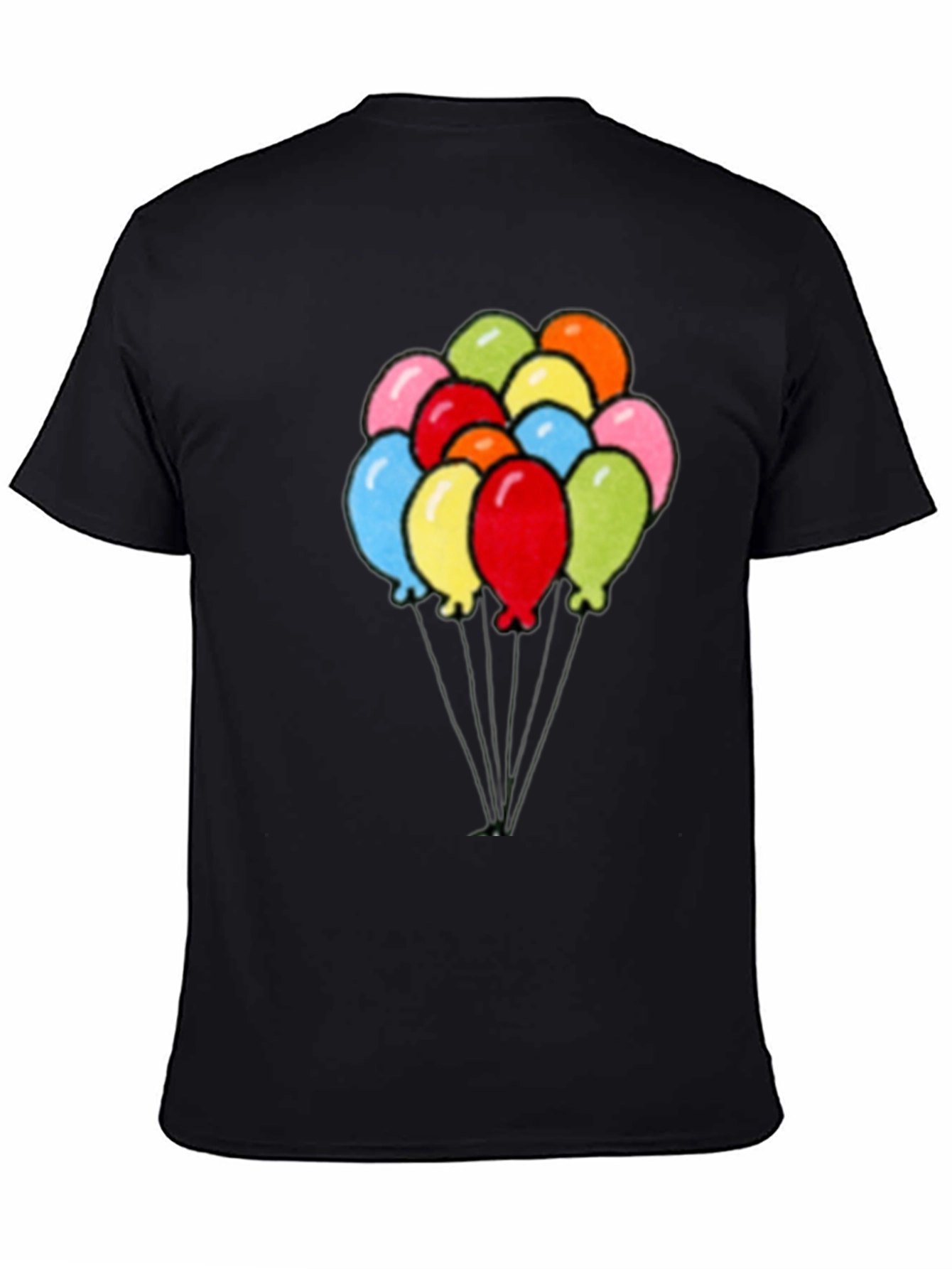 Black Balloons Graphic Black T-Shirt view 4