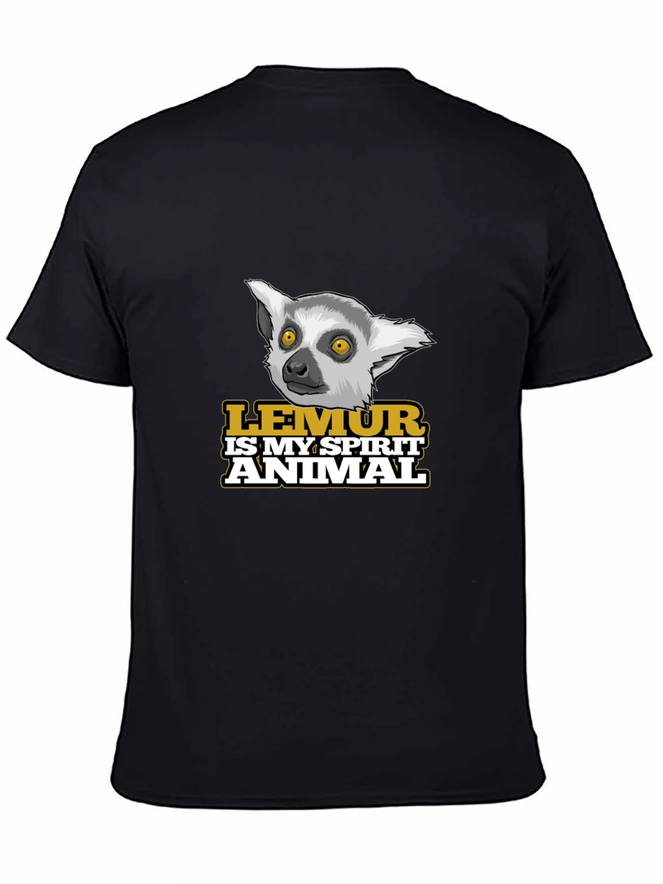 Black Lemur Spirit Animal Black T-Shirt view 4