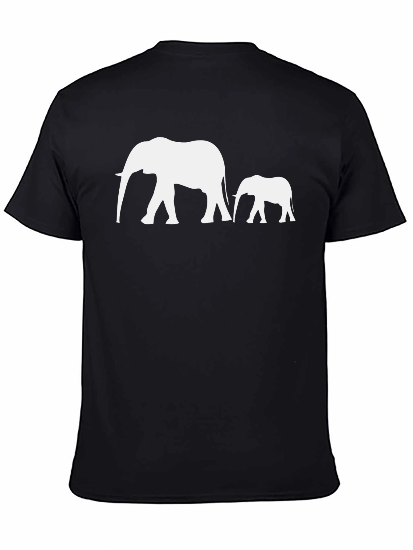 Black Elephant Family Black T-Shirt view 4