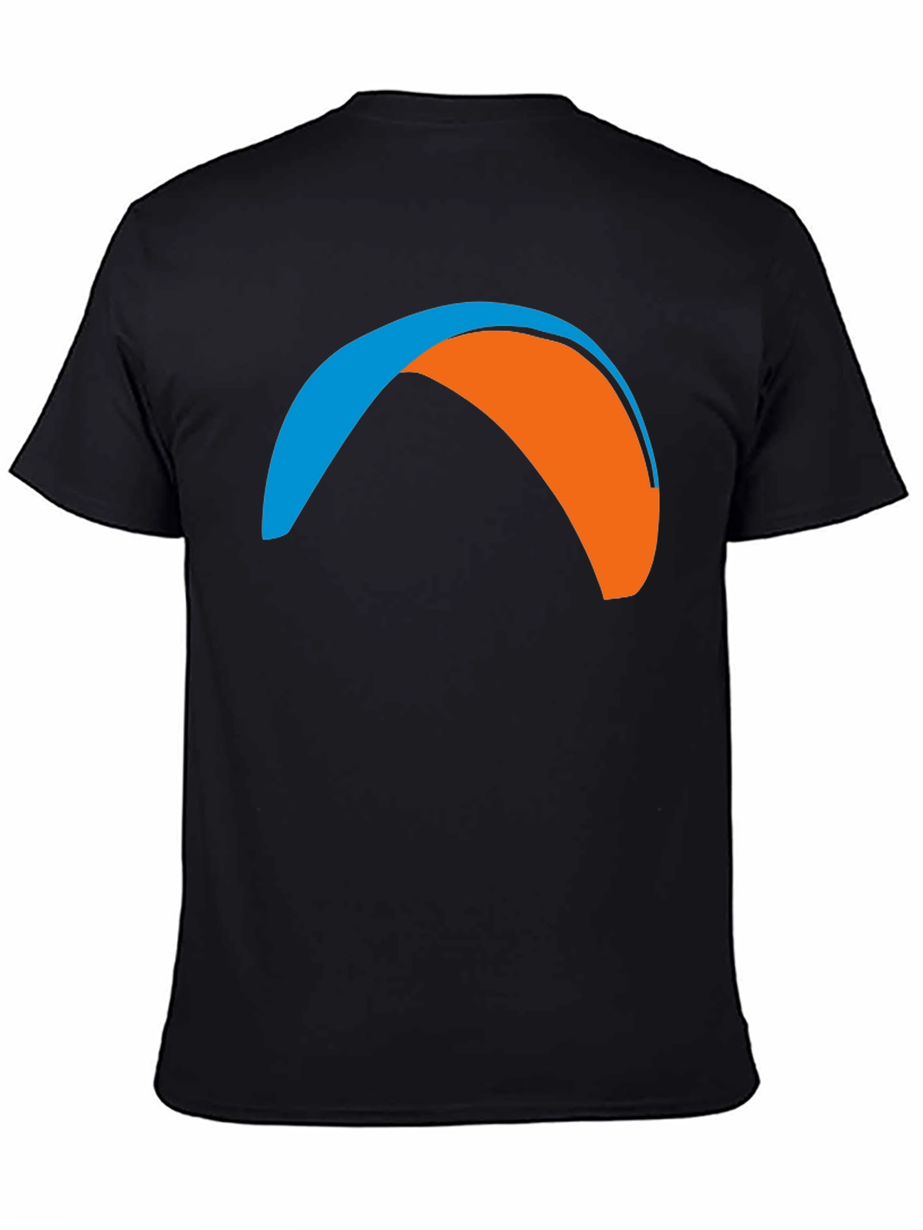 Black Paragliding Graphic Tee - Black Crew Neck T-Shirt view 4