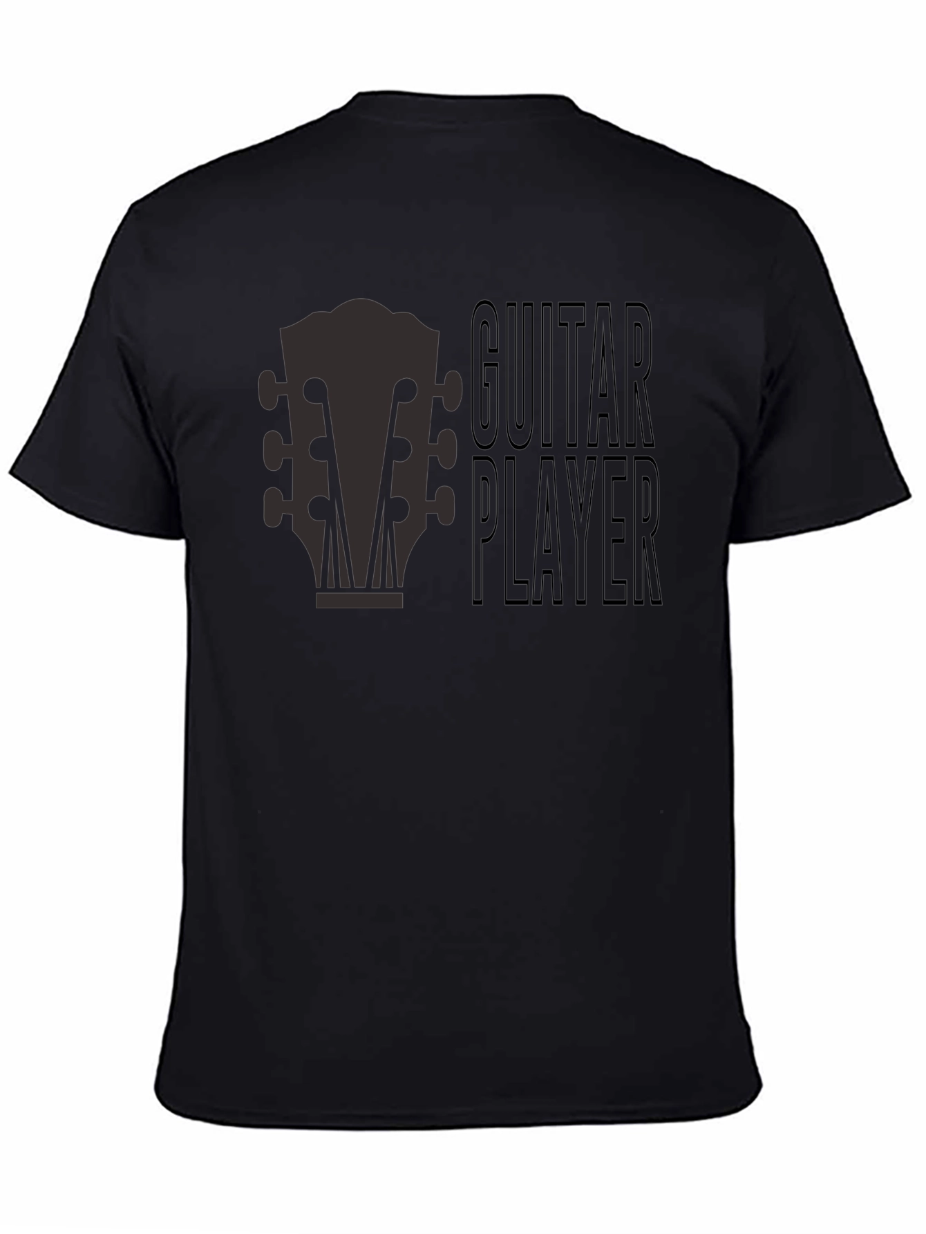 Black Guitar Player Graphic Tee - Musician's T-Shirt view 4
