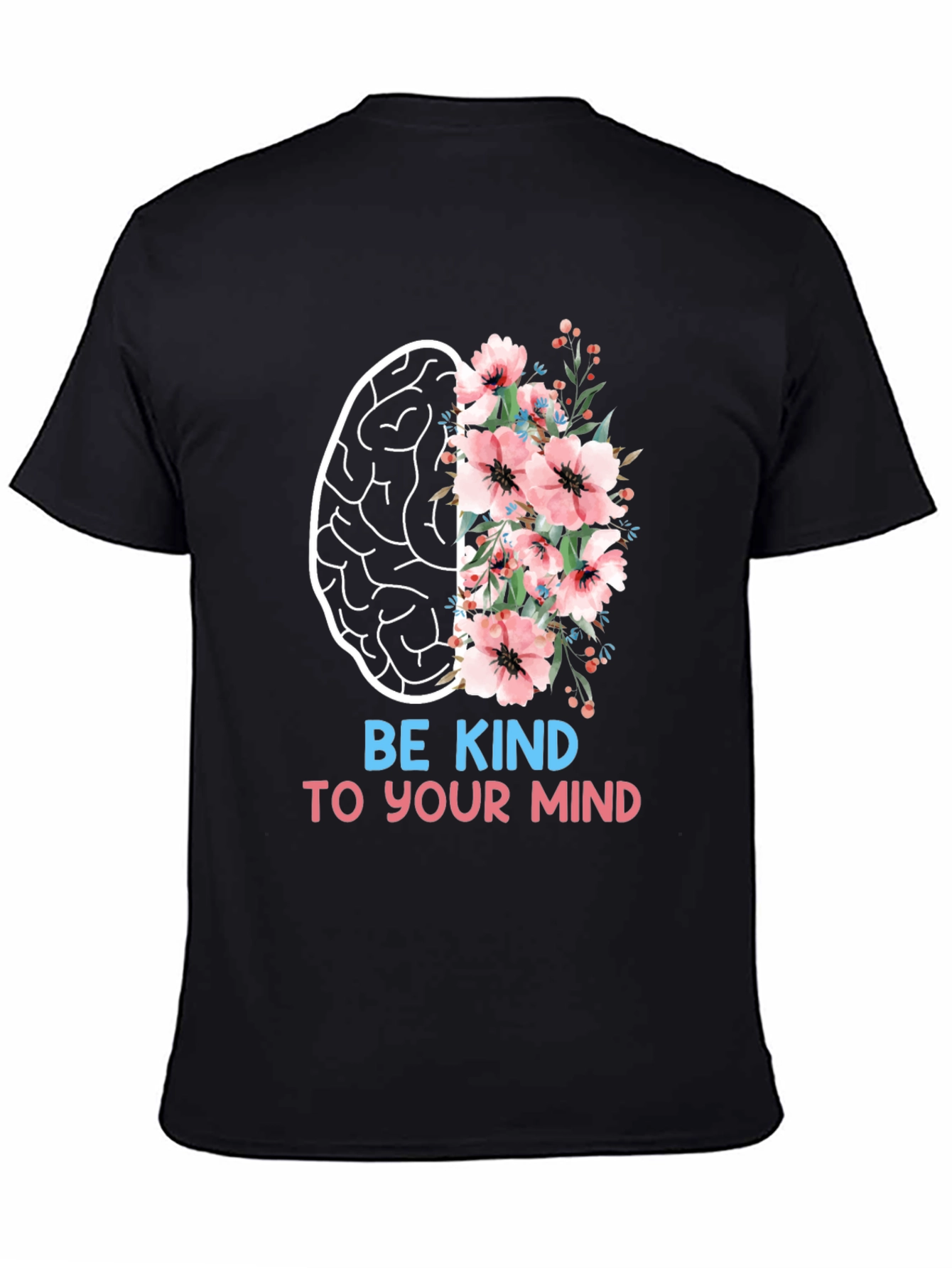 Black Be Kind To Your Mind Graphic Tee view 4