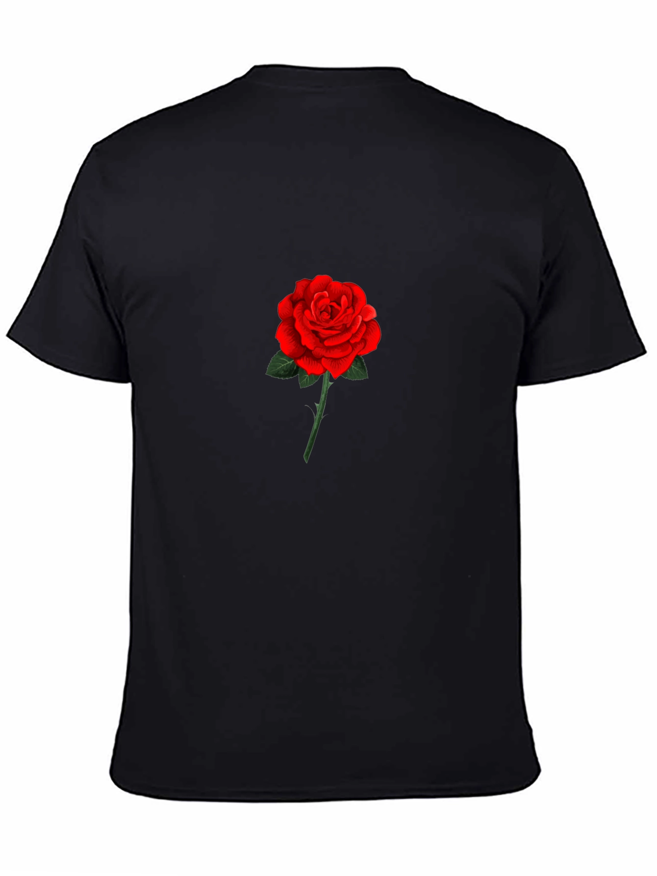Black Red Rose Graphic T-Shirt - Stylish Floral Design view 4