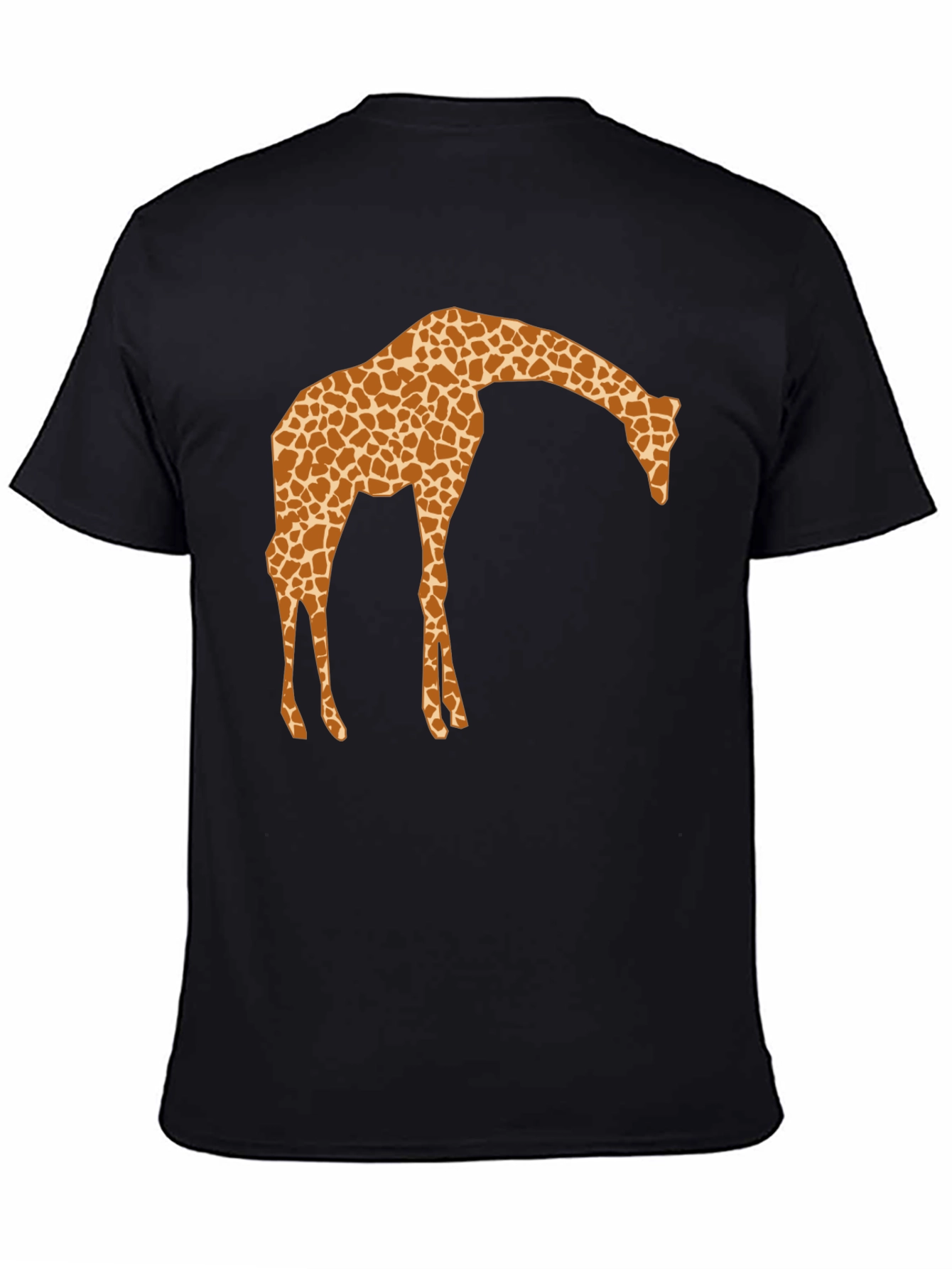 Black Giraffe Print Crew Neck T-Shirt view 4