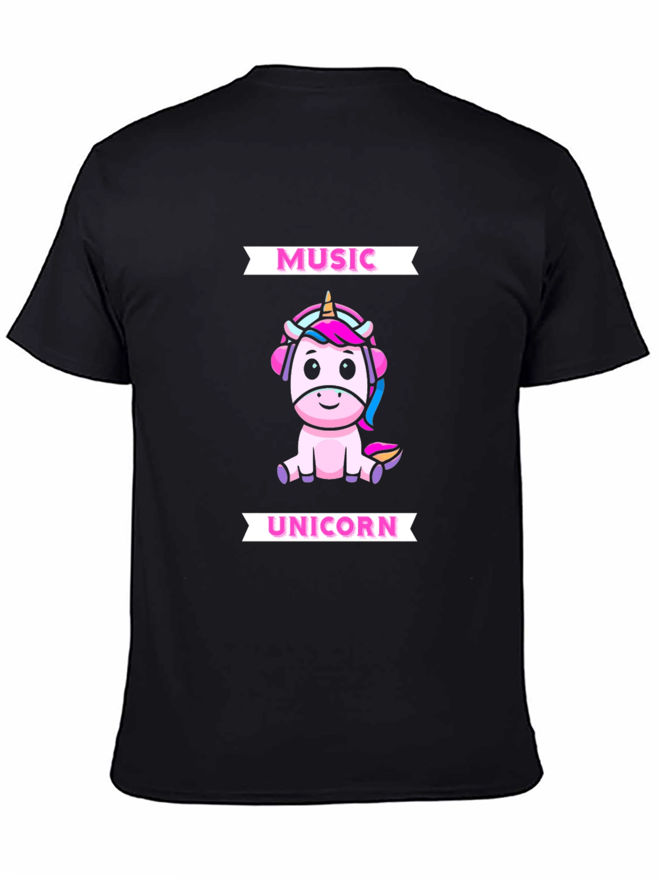 Black Music Unicorn Graphic T-Shirt view 4