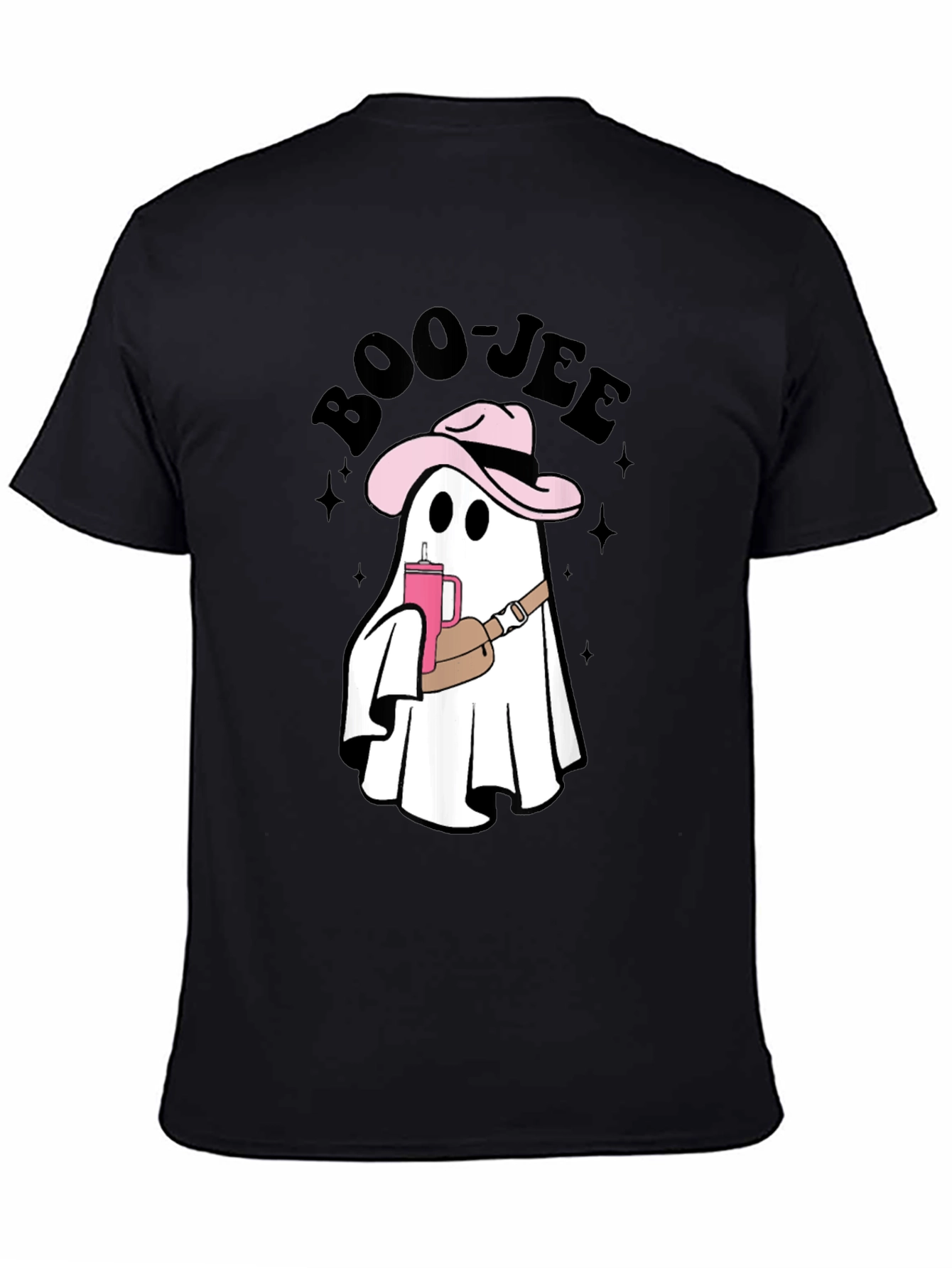Black Boo-jee Cowboy Ghost T-Shirt - Spooky Chic Style view 4