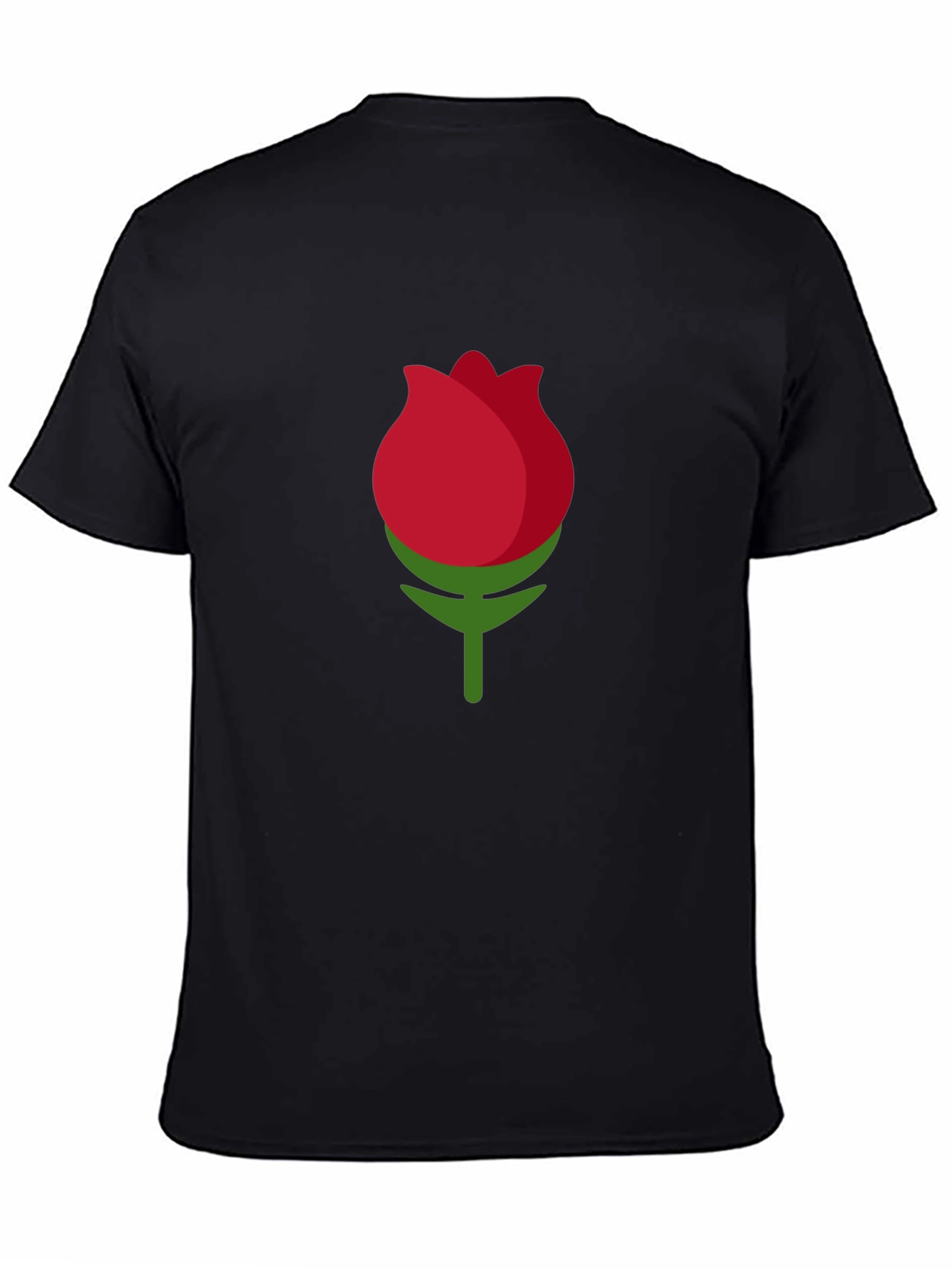 Black Black T-shirt with Rose Bud Graphic view 4