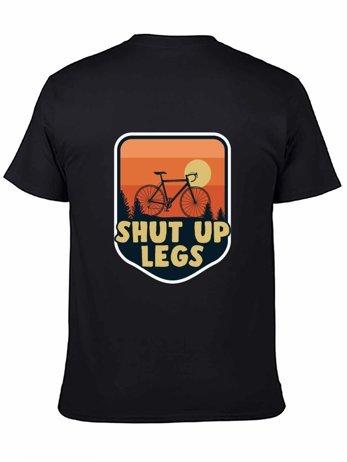 Black Shut Up Legs Cycling T-Shirt view 4