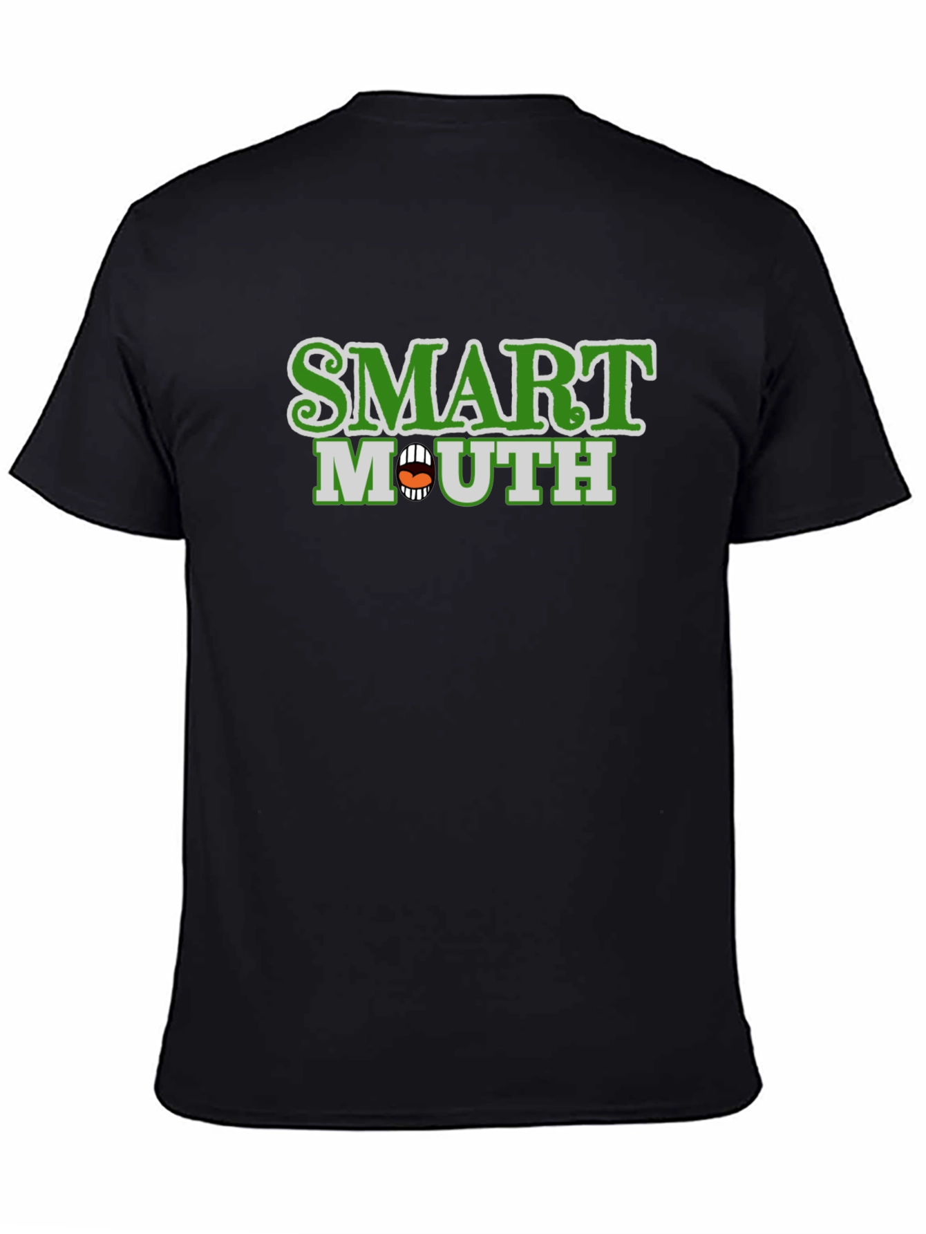 Black Smart Mouth Graphic Tee - Quirky Black T-Shirt view 4