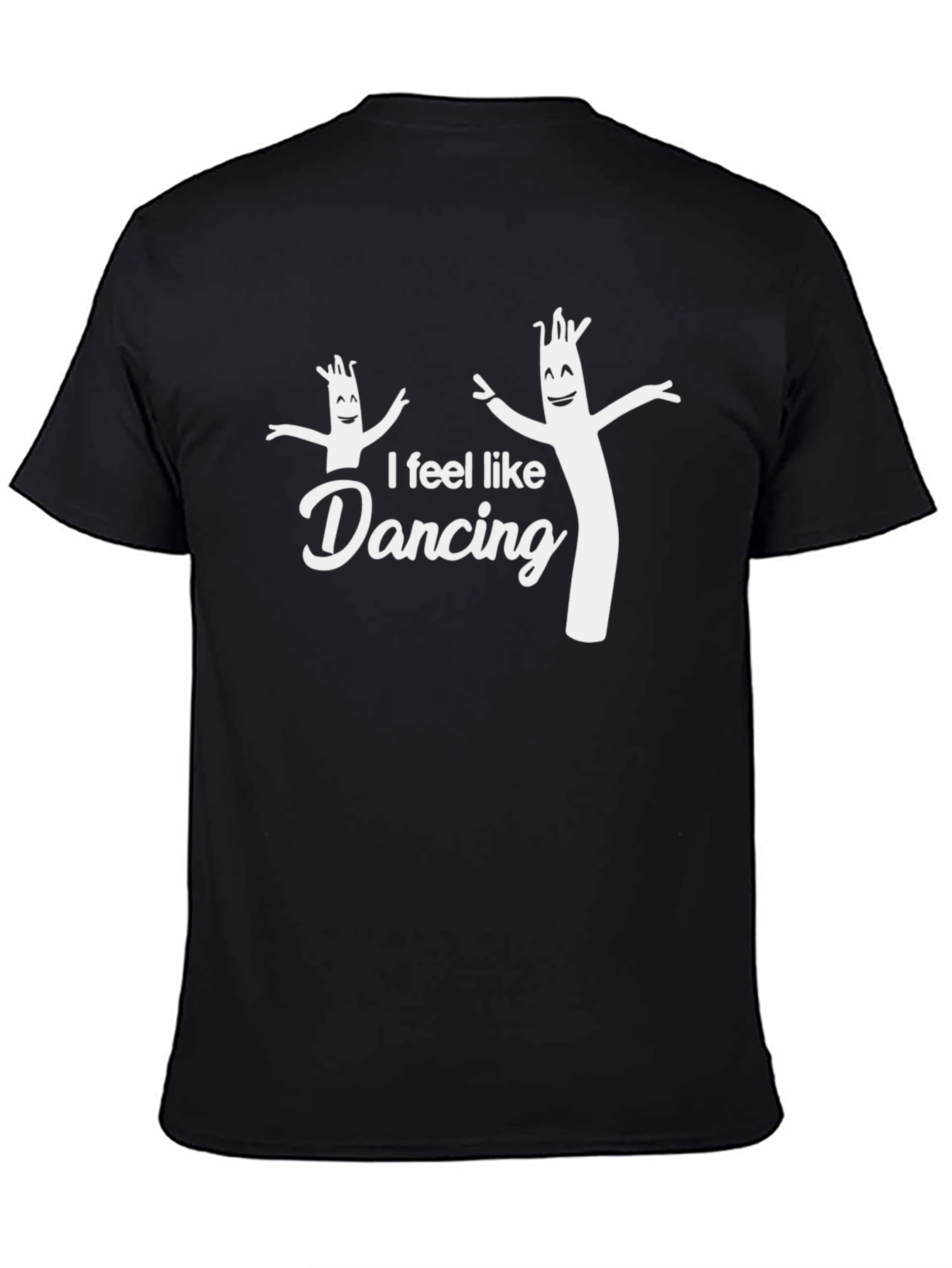 Black I Feel Like Dancing Inflatable Tube Guy T-Shirt view 4