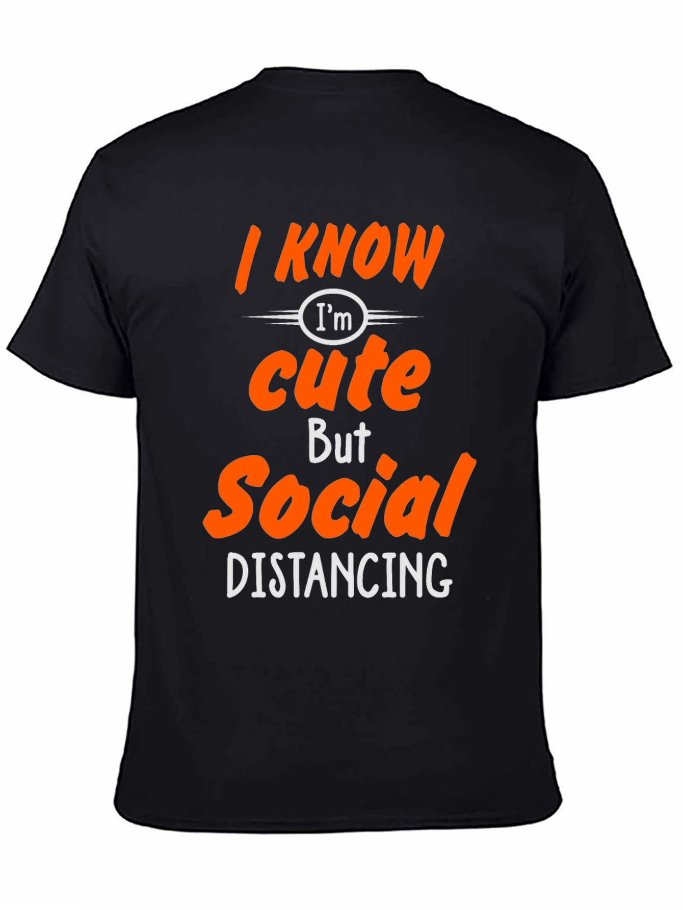 Black Funny Social Distancing Graphic Tee Shirt view 4