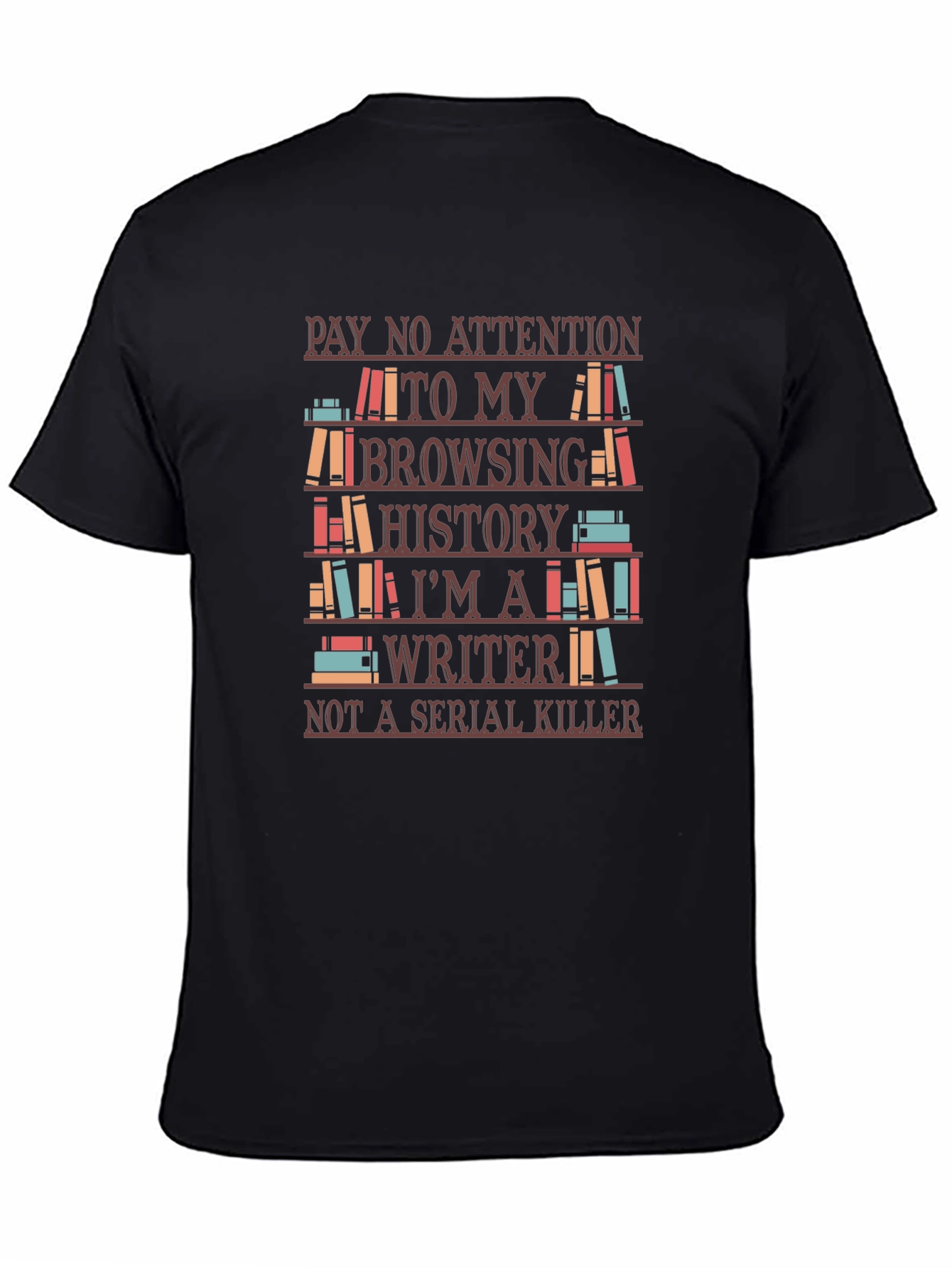Black Writer T-Shirt - Funny Novelty Tee view 4
