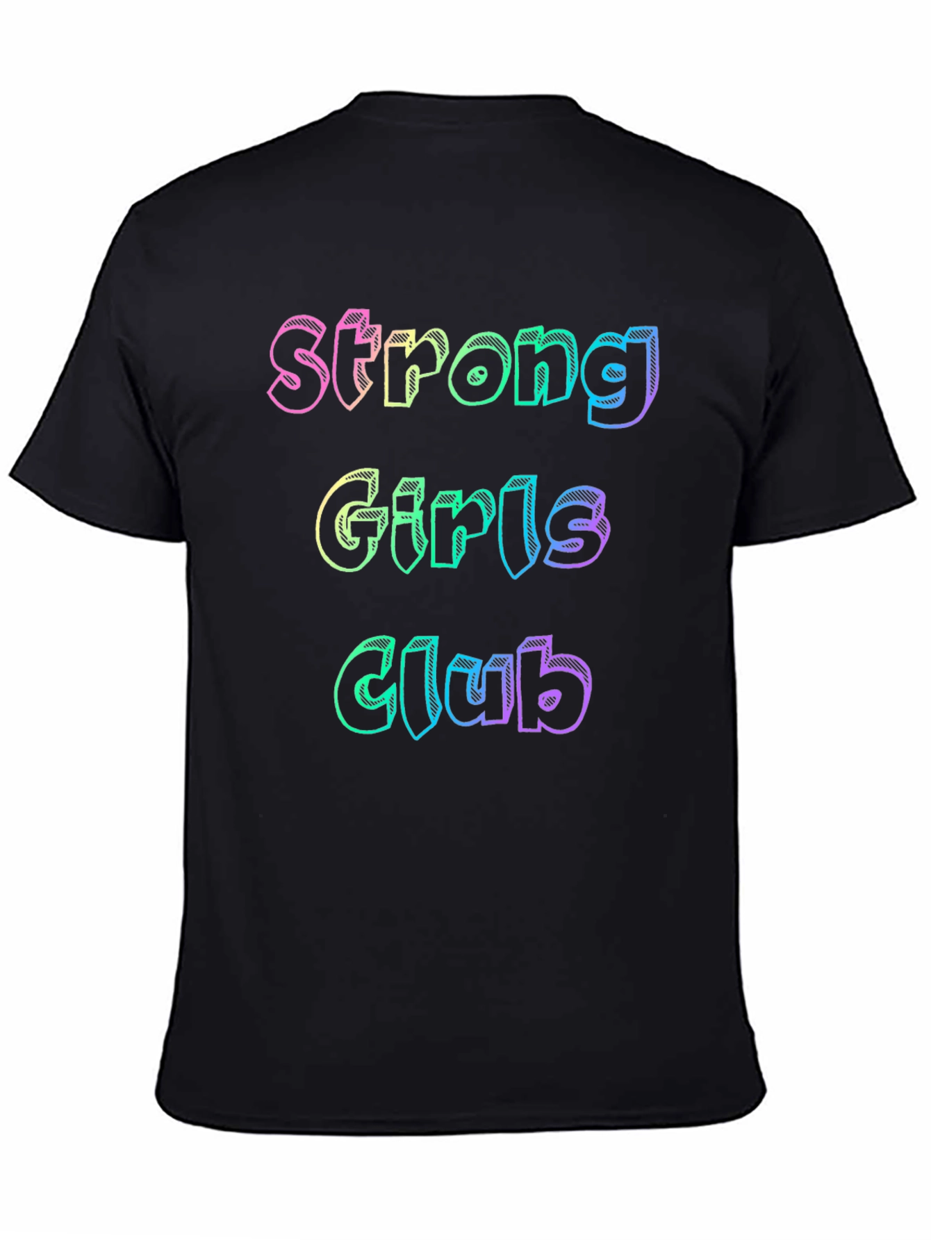 Black Strong Girls Club Black T-Shirt view 4