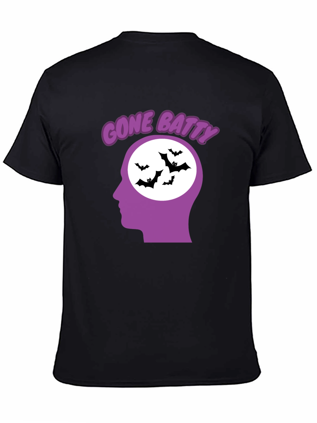 Black Gone Batty Graphic Tee - Quirky Halloween Shirt view 4