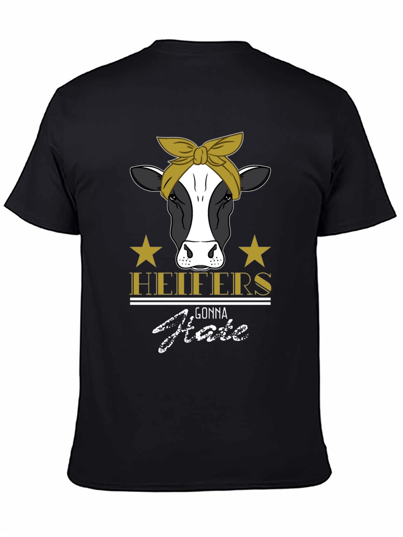 Black Heifers Gonna Hate Graphic T-Shirt - Black Cotton view 4