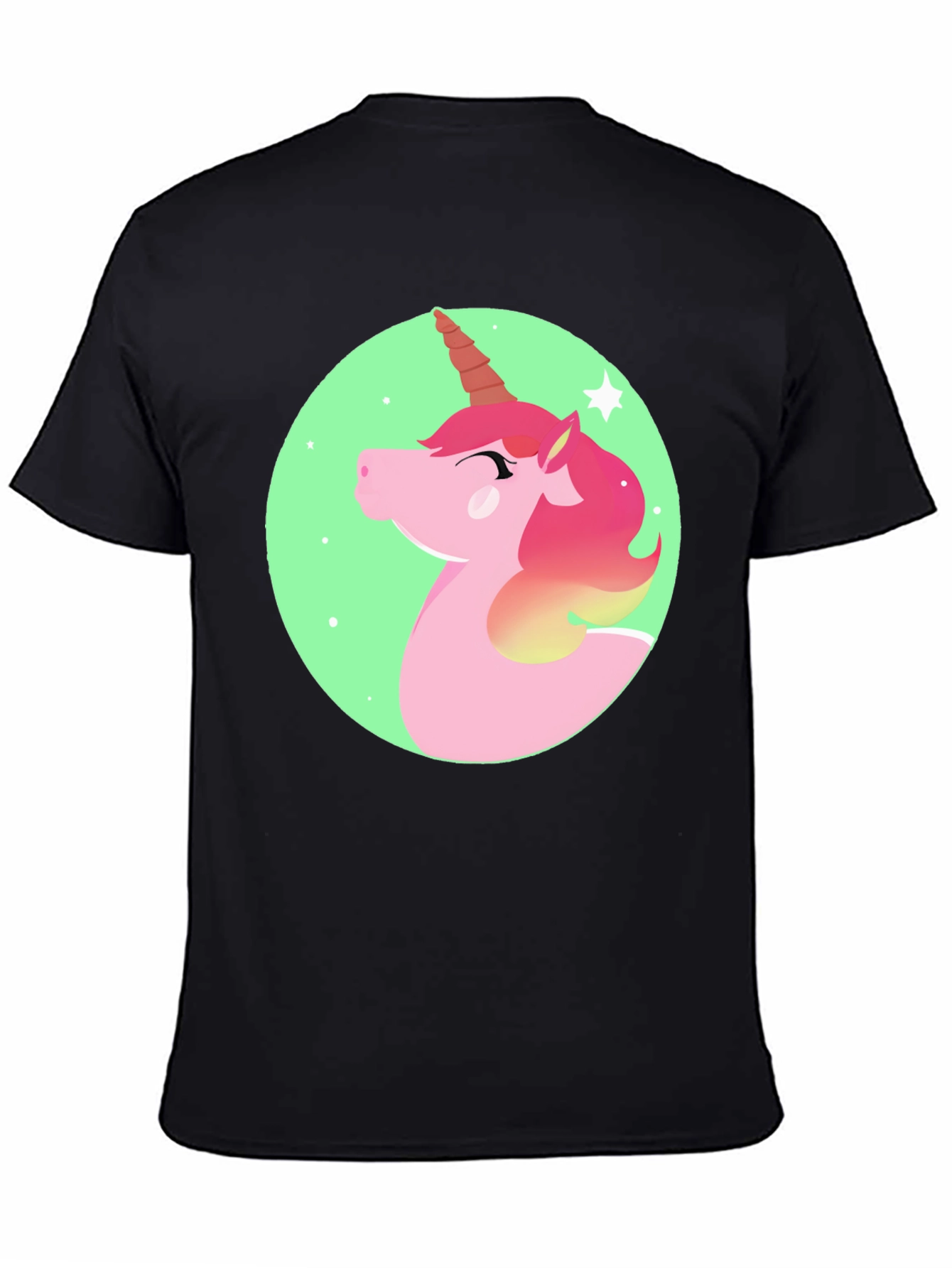 Black Unicorn Graphic Print T-Shirt view 4
