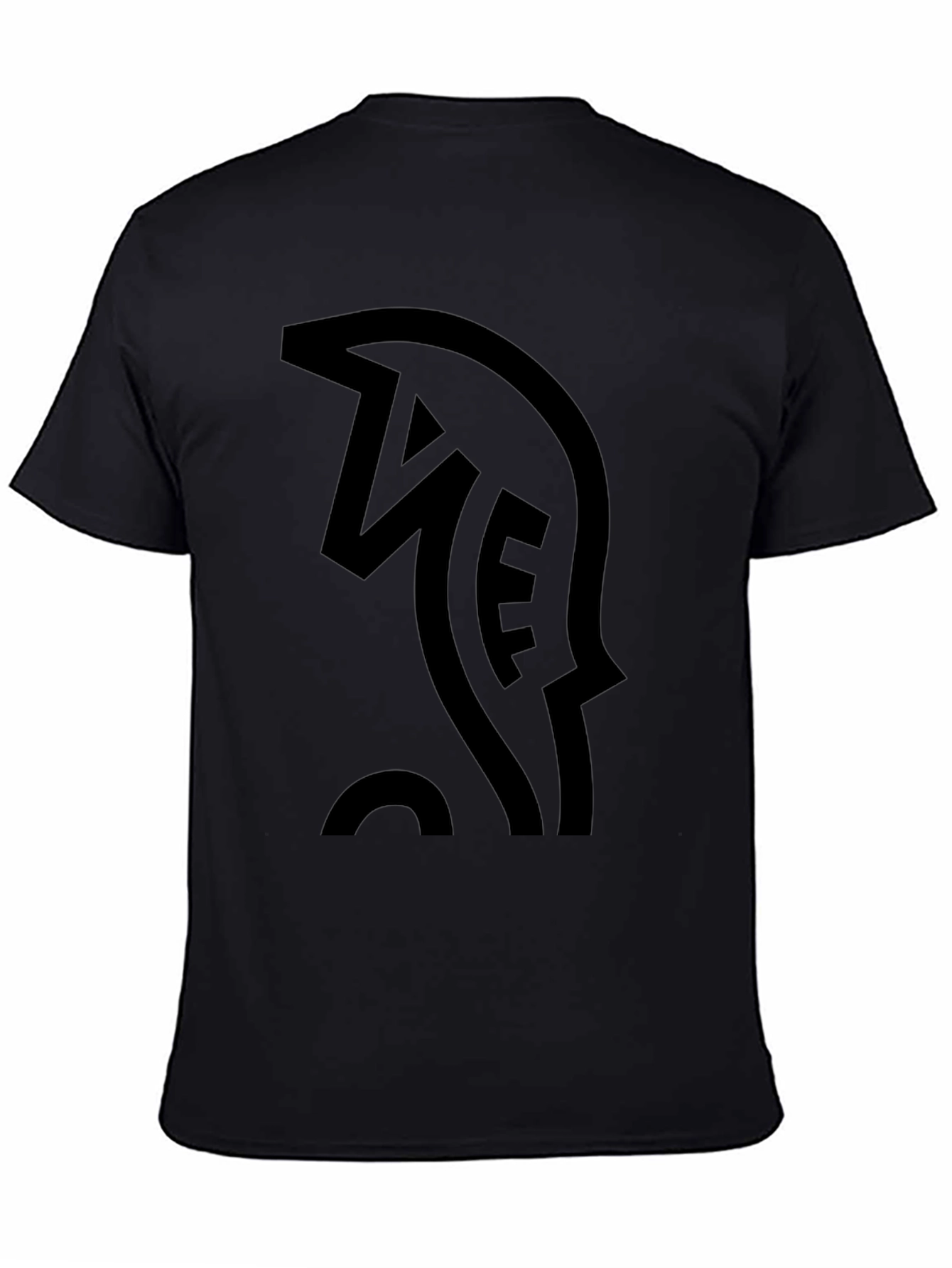 Black Men's Black T-Shirt with Abstract Graphic Print view 4
