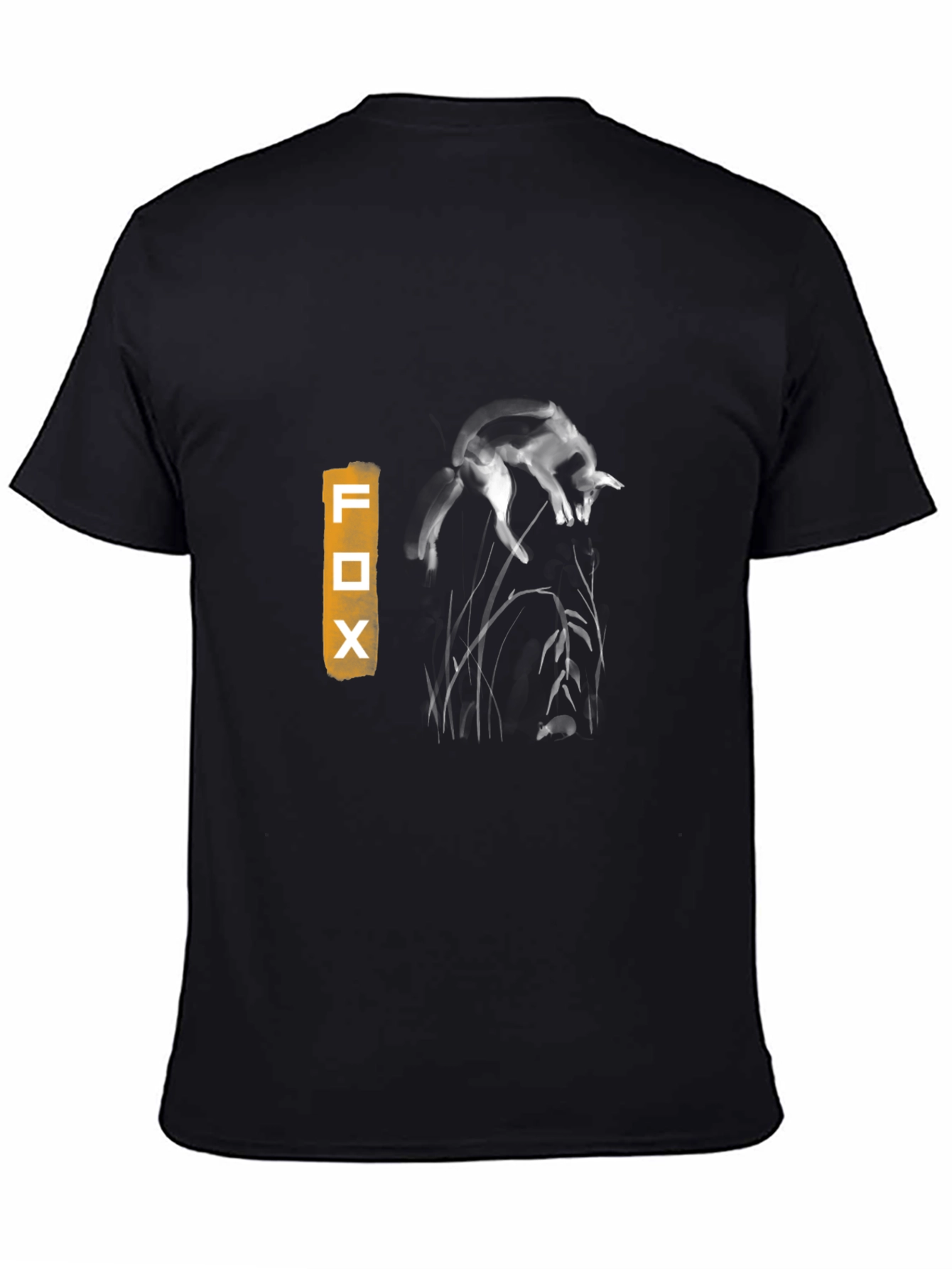 Black Fox Graphic Print T-Shirt - Black view 4