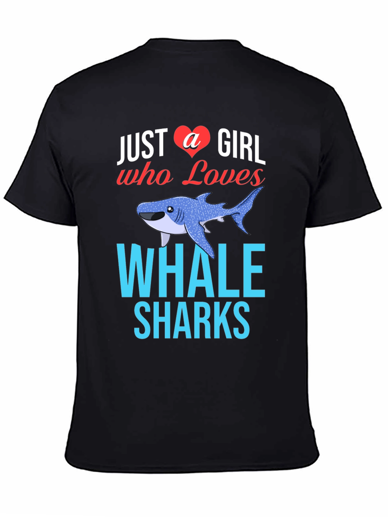 Black Just A Girl Who Loves Whale Sharks T-Shirt view 4