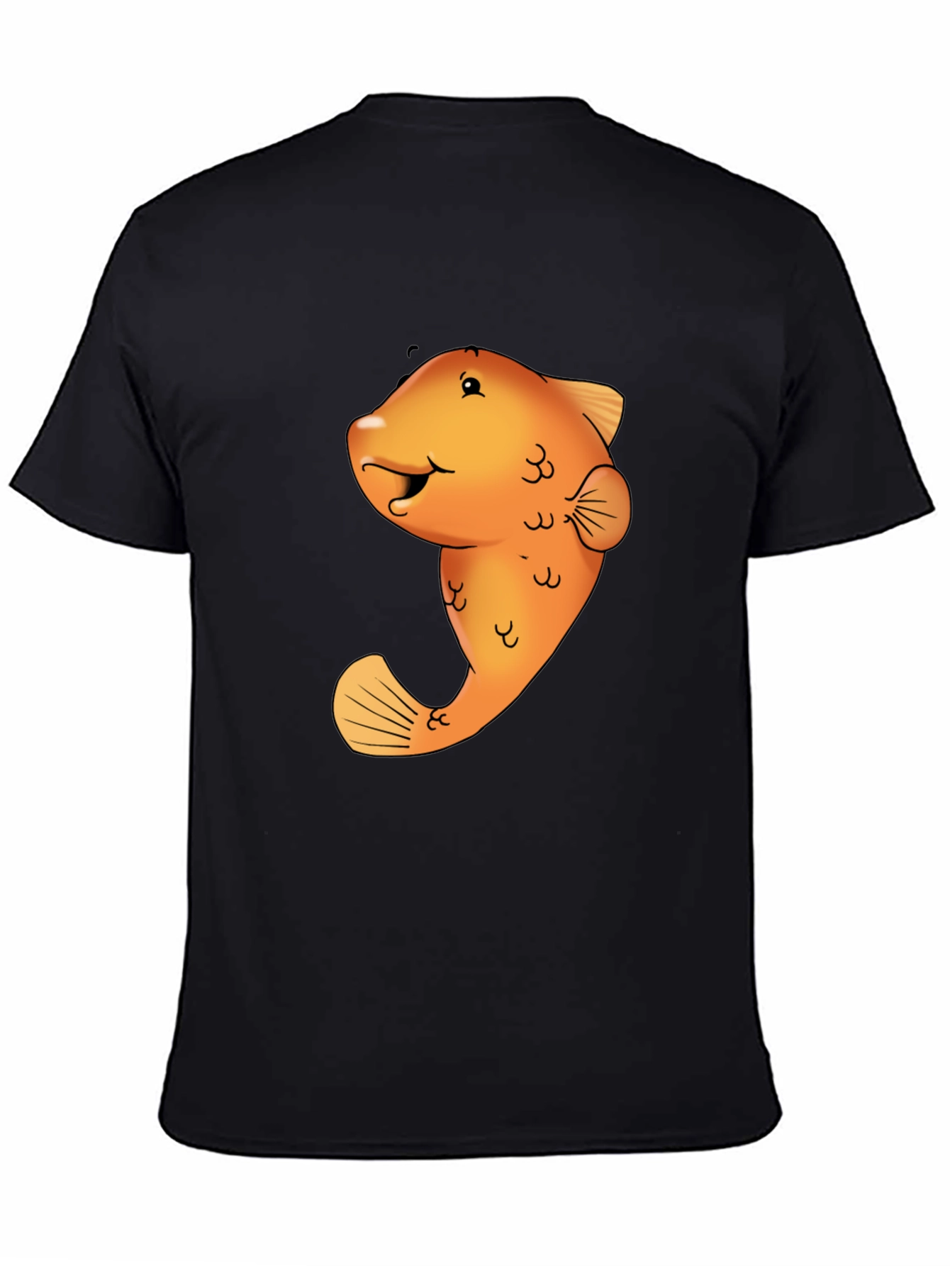 Black Funny Fish Graphic Tee view 4