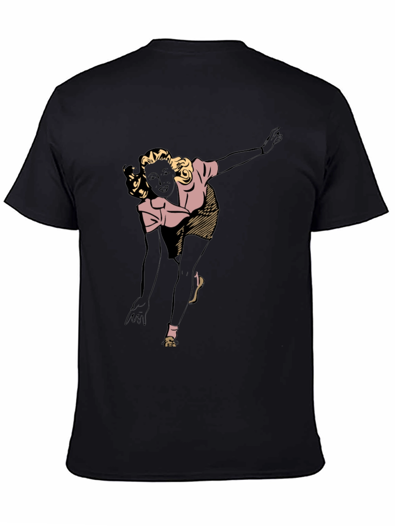 Black Retro Bowling Girl Graphic Tee view 4