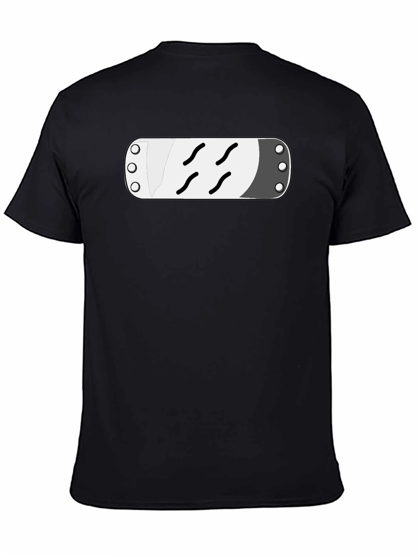 Black Hidden Leaf Village Anime Graphic Tee - Black Cotton view 4