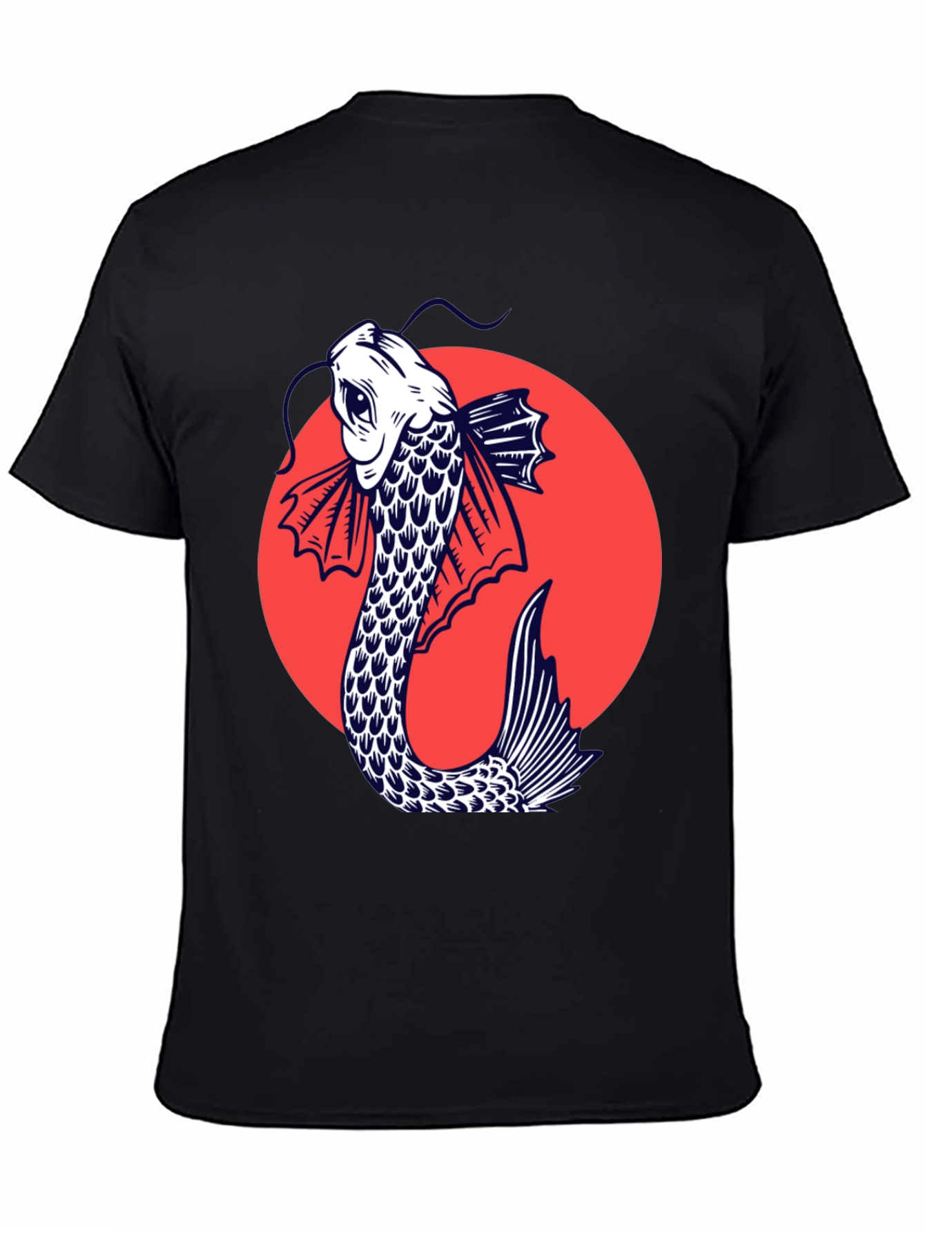 Black Koi Fish Graphic Tee - Stylish Japanese Art Shirt view 4