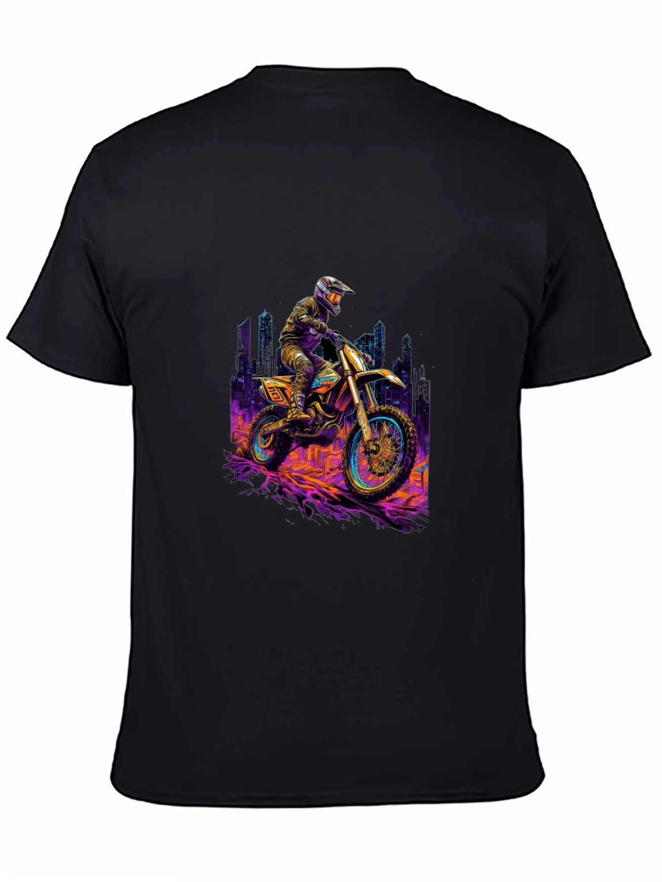 Black Motorcycle Ride T-Shirt - Black Cotton Blend view 4