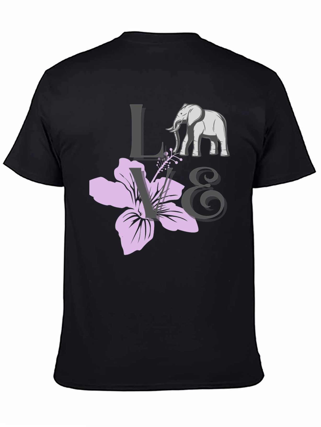 Black Love Elephants Black Graphic Tee view 4