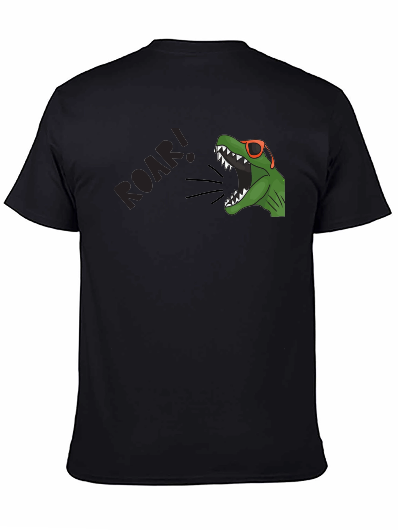 Black Roaring Dino T-Shirt view 4
