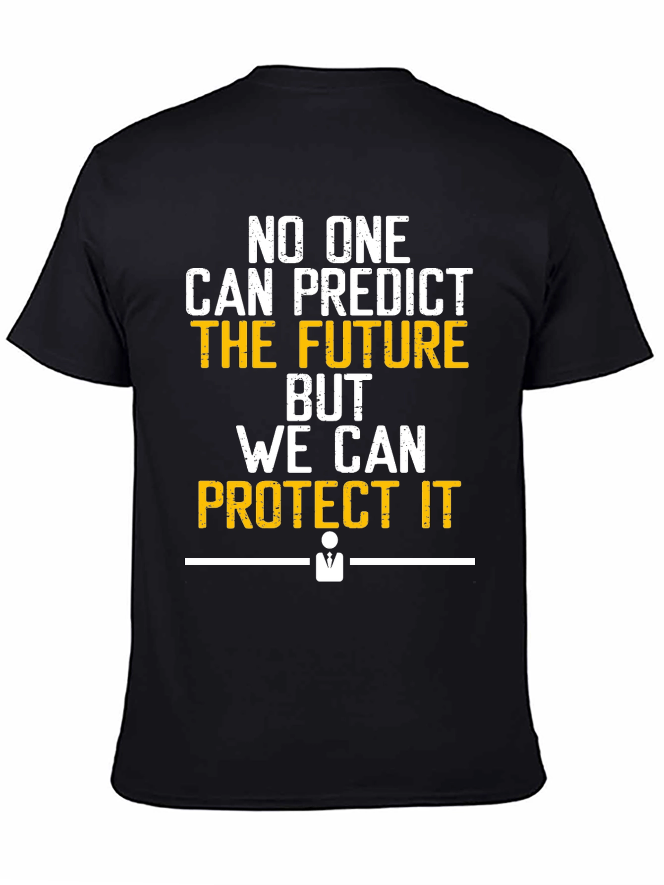 Black No One Can Predict the Future T-Shirt view 4