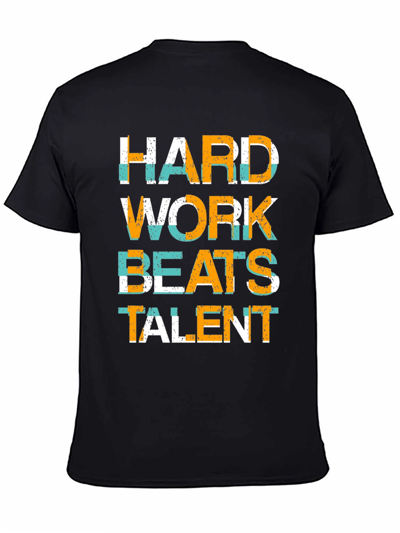 Black Hard Work Beats Talent Graphic Tee view 4