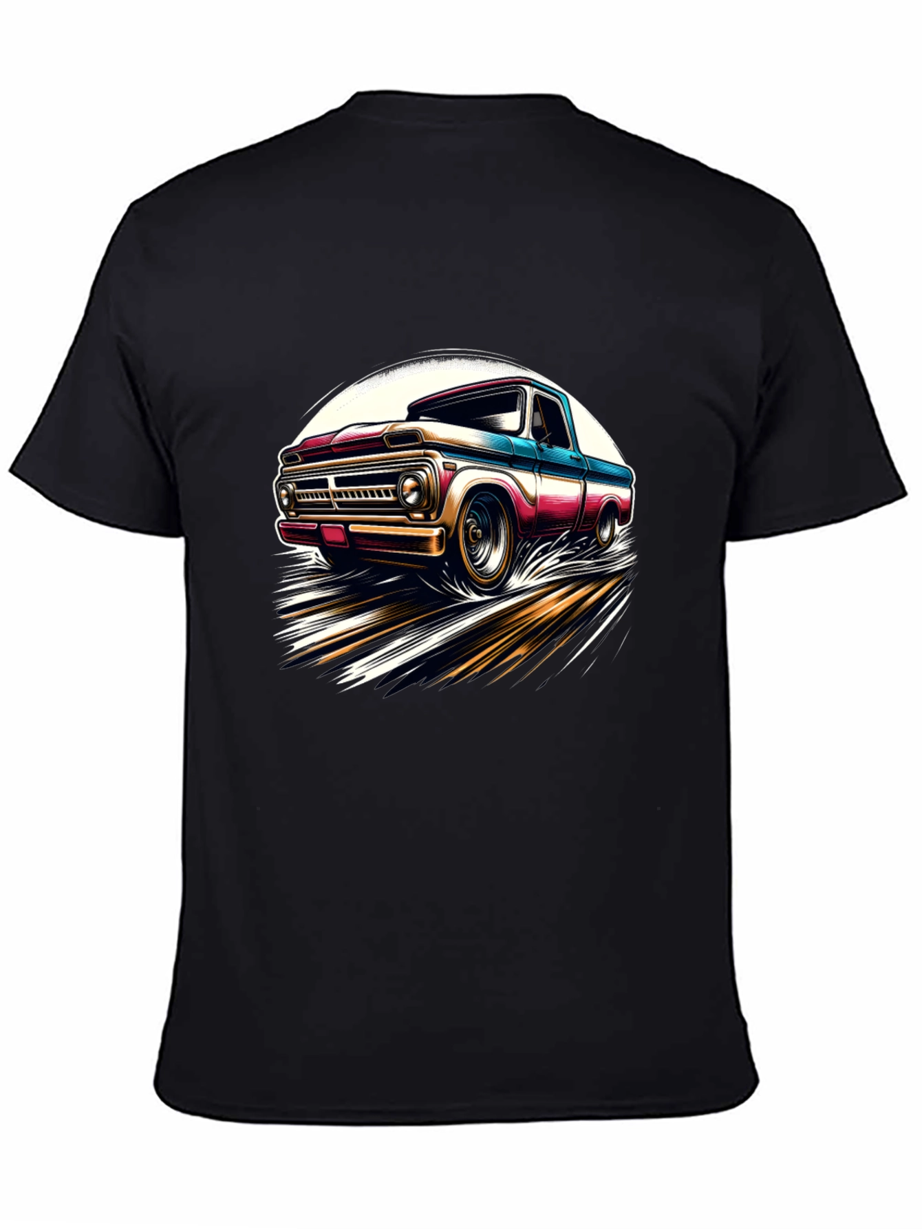 Black Vintage Truck Graphic Tee - Classic Cool Style view 4