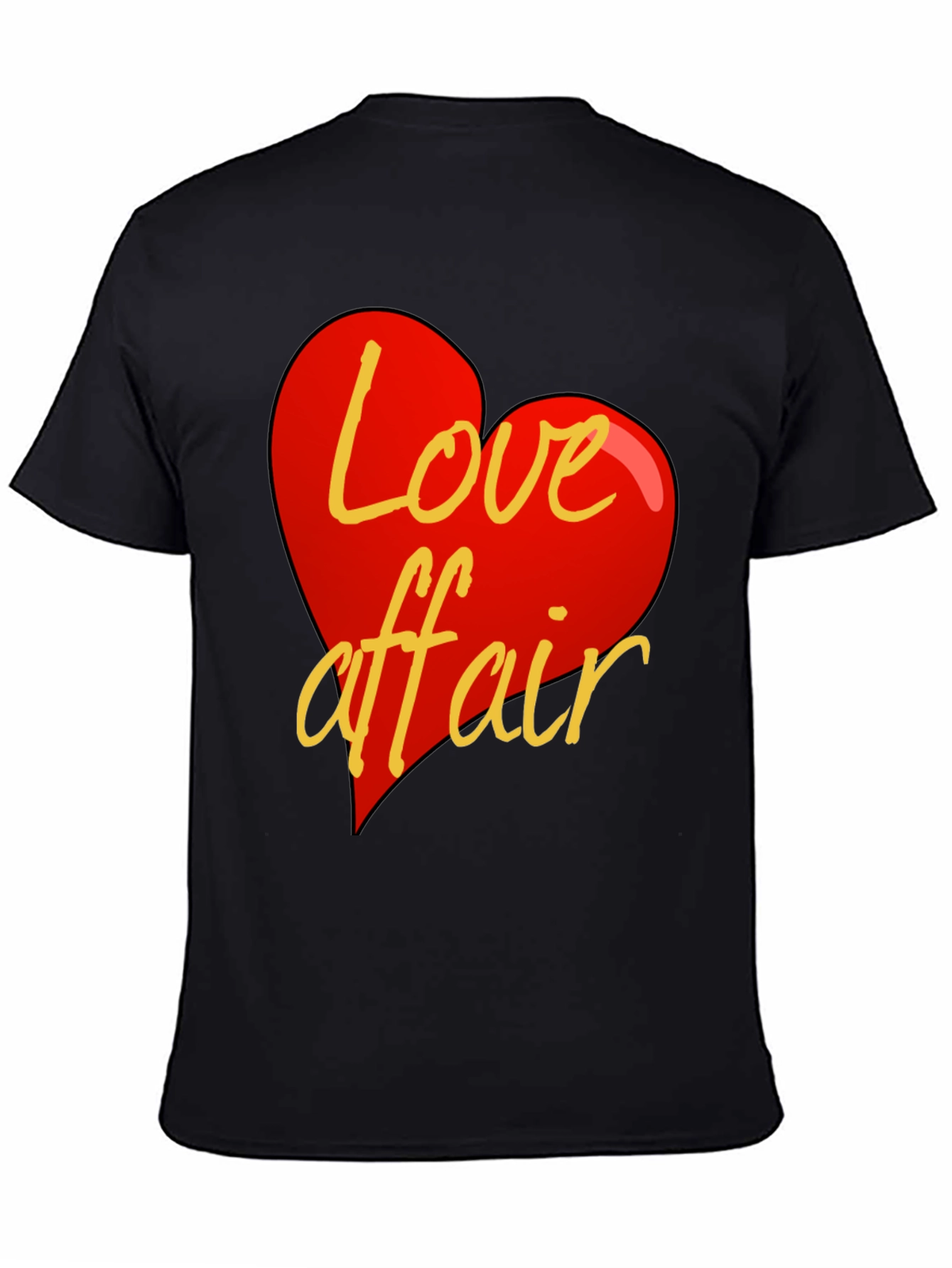 Black Love Affair Graphic Tee - Black Crew Neck T-Shirt view 4