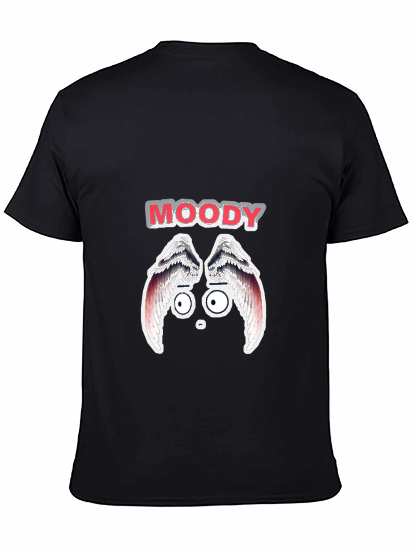 Black Moody Graphic Print Men's Black T-Shirt view 4