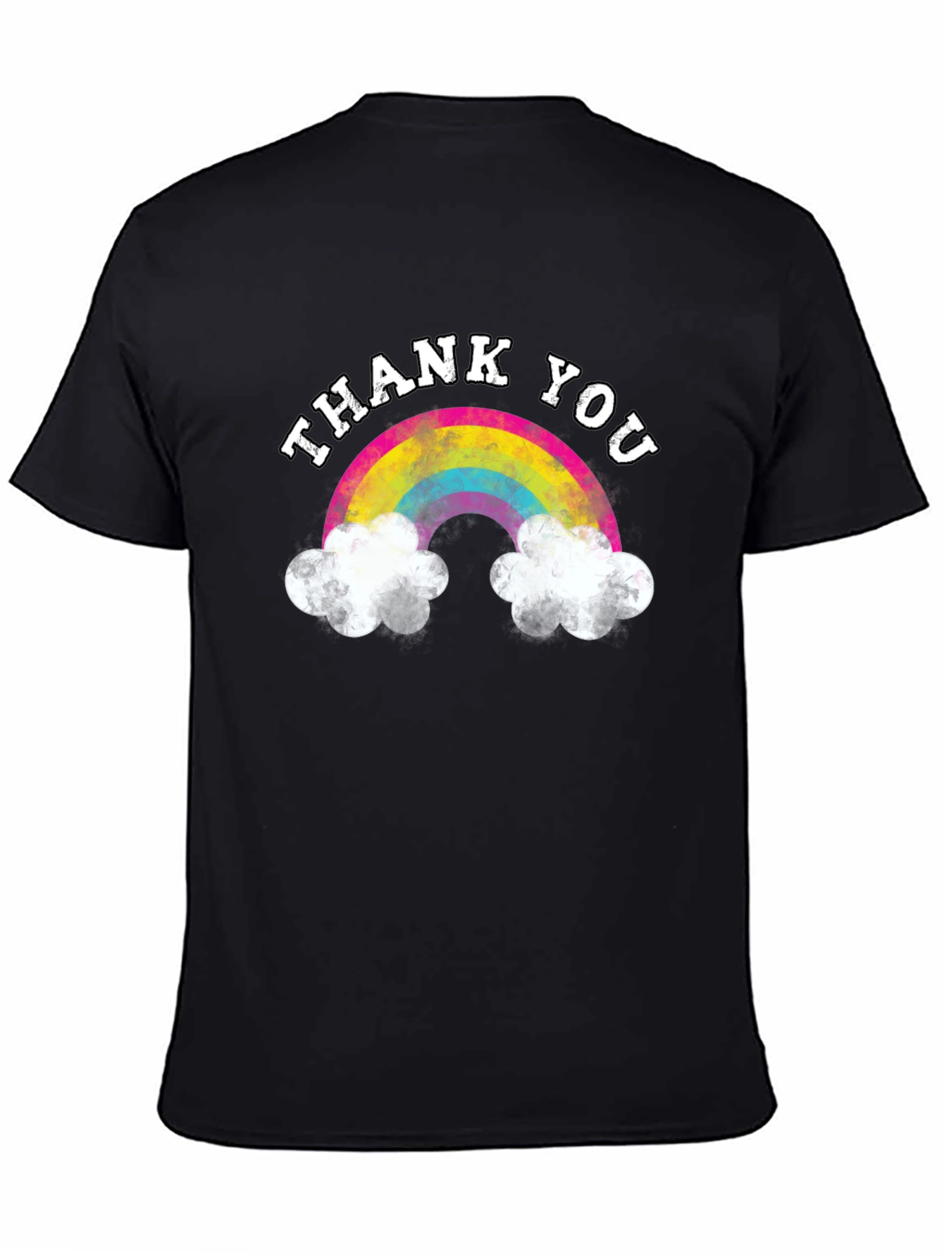Black Thank You Rainbow Graphic T-Shirt view 4