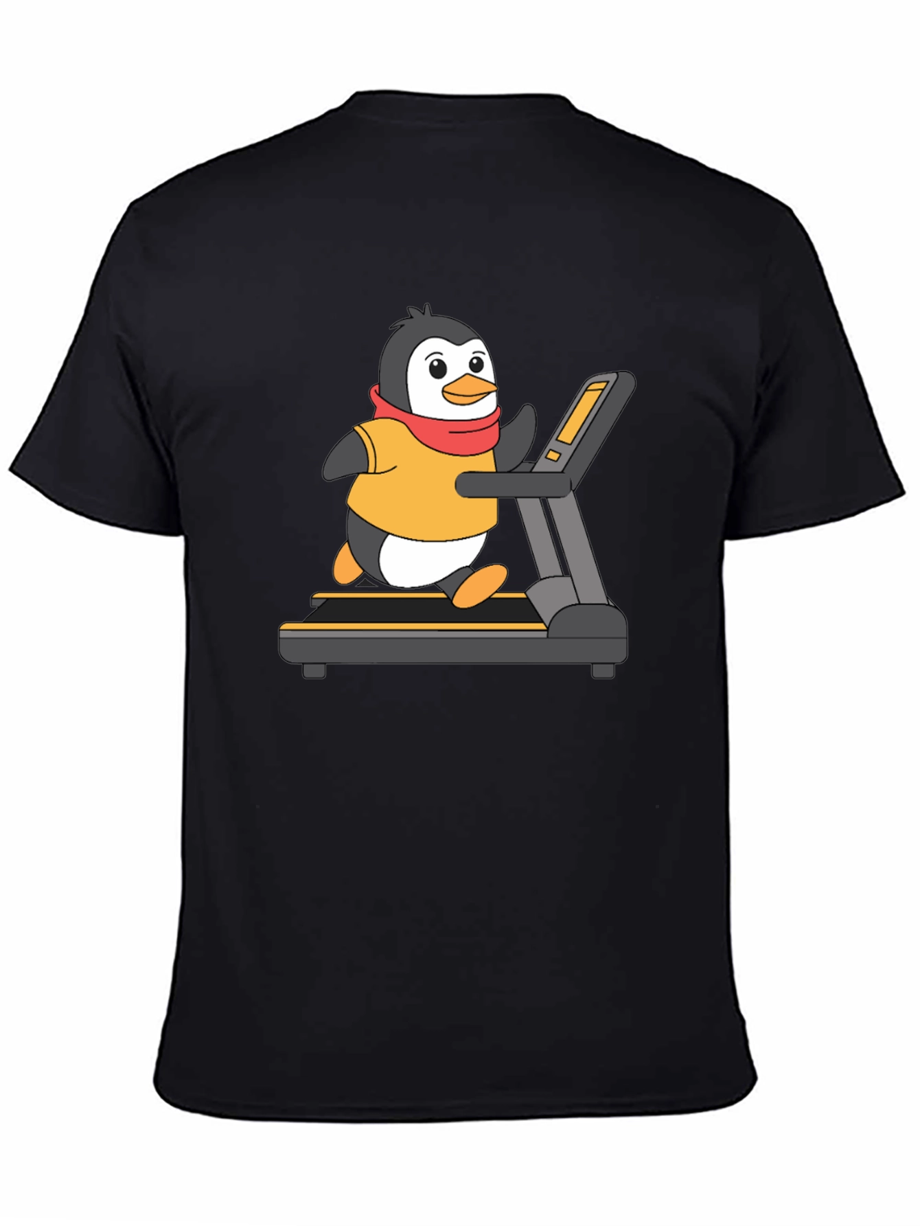 Black Penguin Treadmill Graphic Tee - Workout Humor view 4