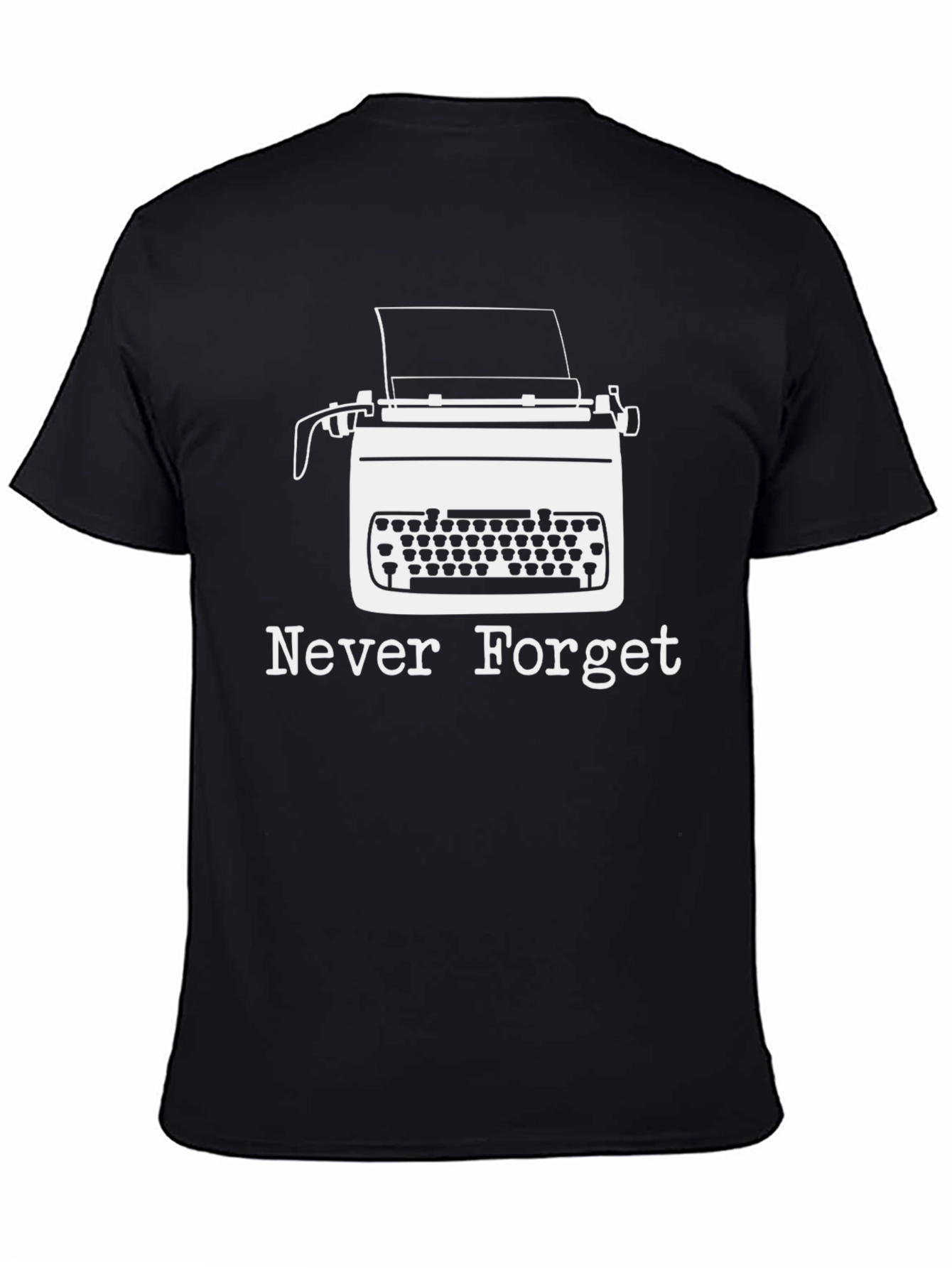 Black Never Forget Typewriter Graphic Tee view 4