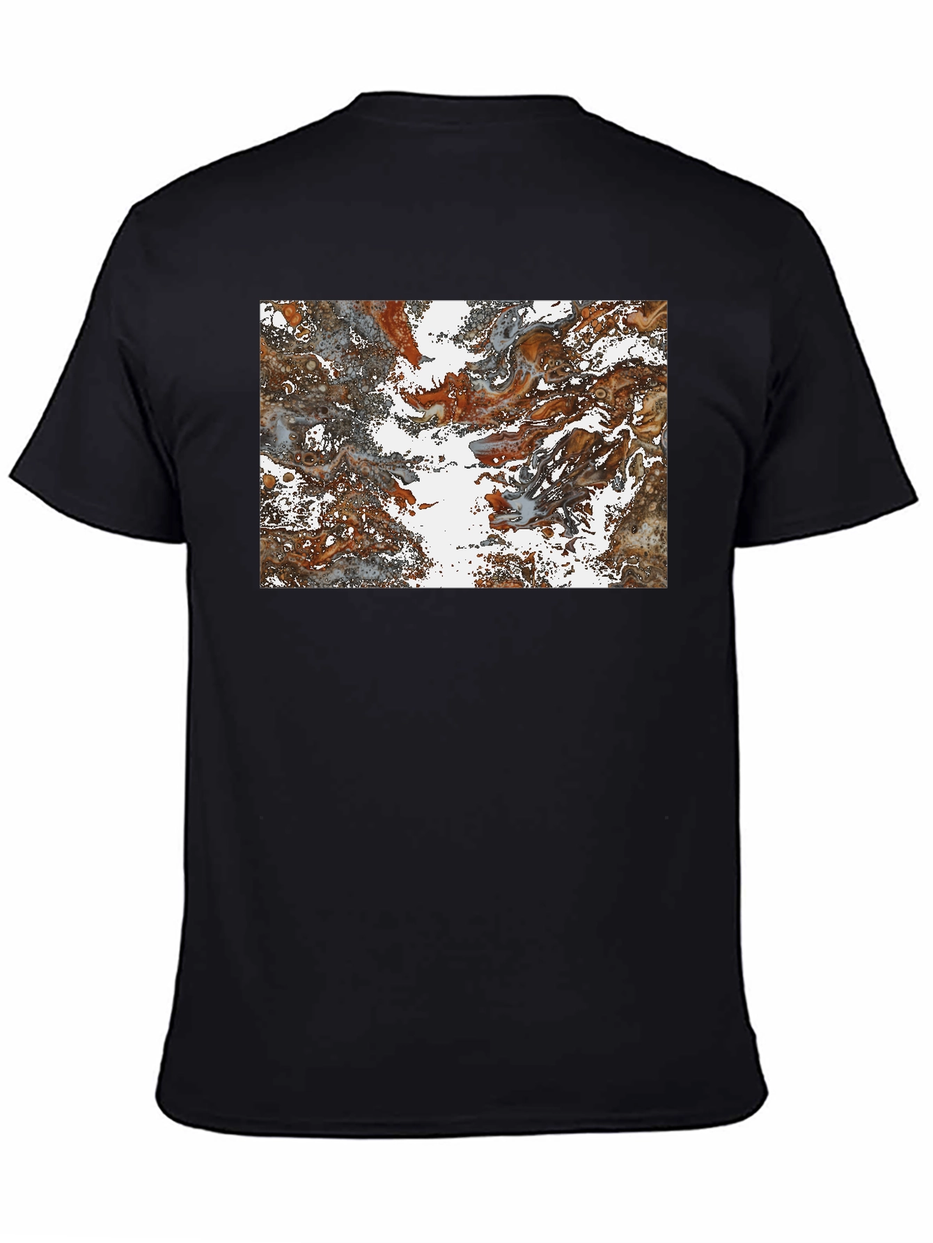 Black Abstract Swirl Graphic Print T-Shirt view 4