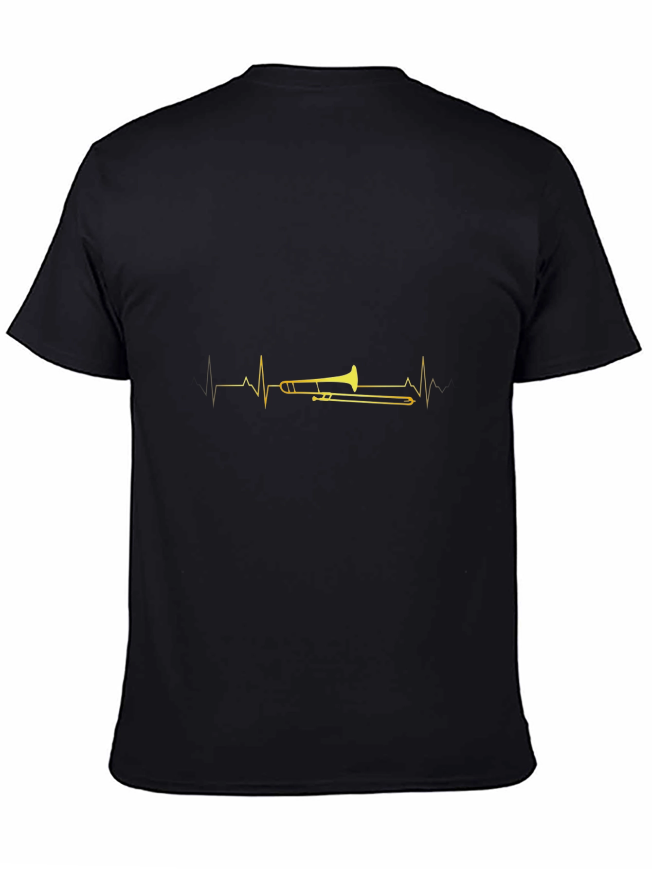 Black Trombone Heartbeat Graphic Tee - Musician's Delight view 4