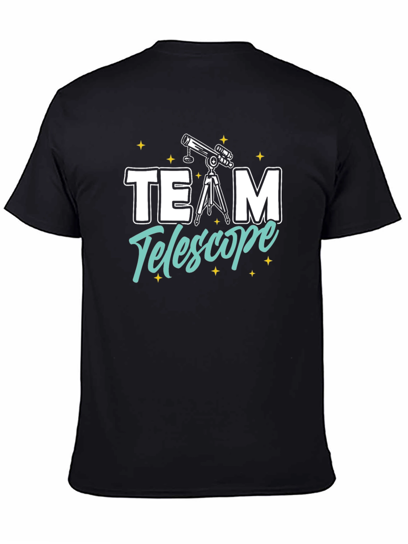 Black Team Telescope Black Graphic Tee view 4