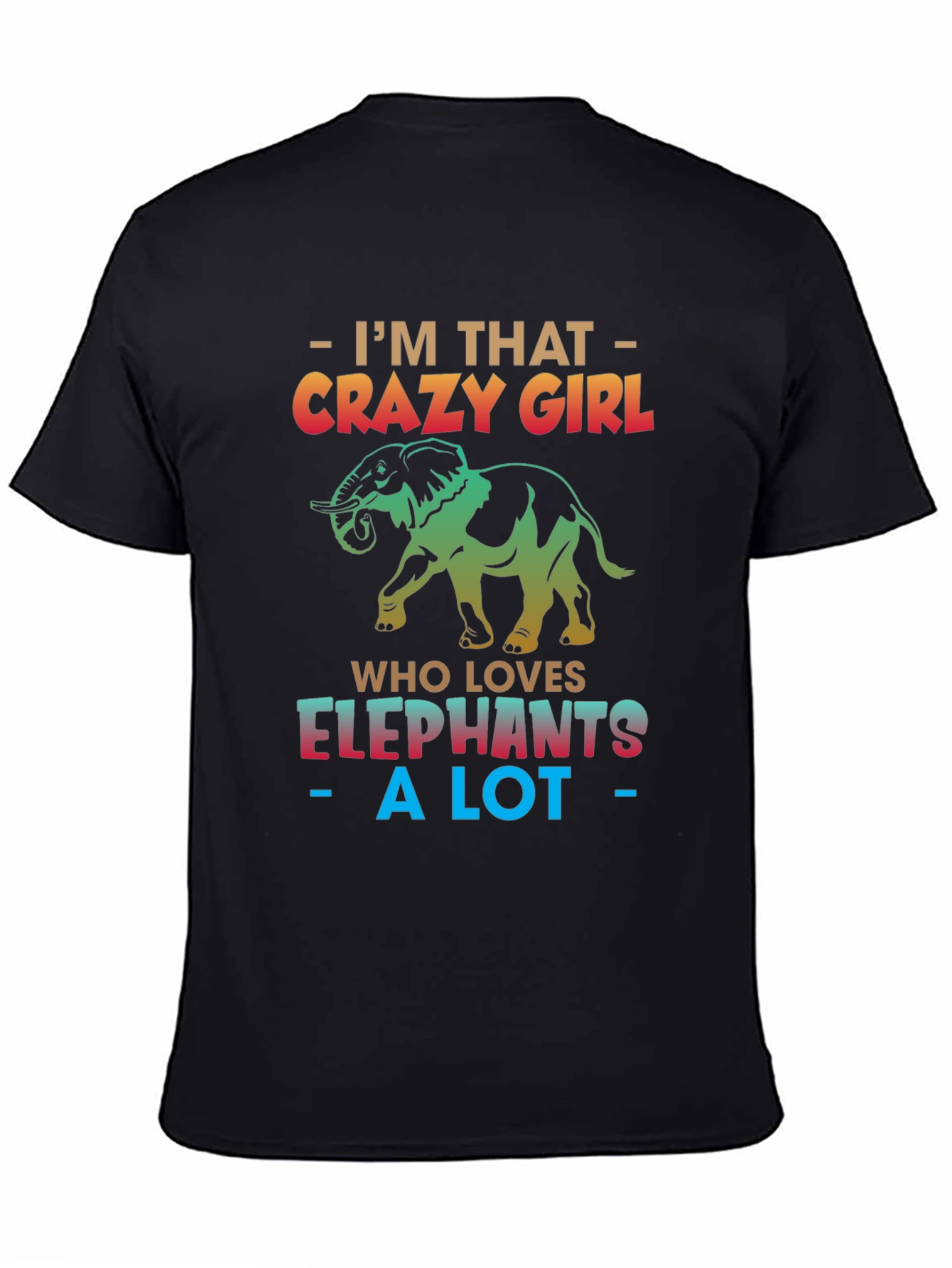 Black Crazy Elephant Girl T-Shirt view 4