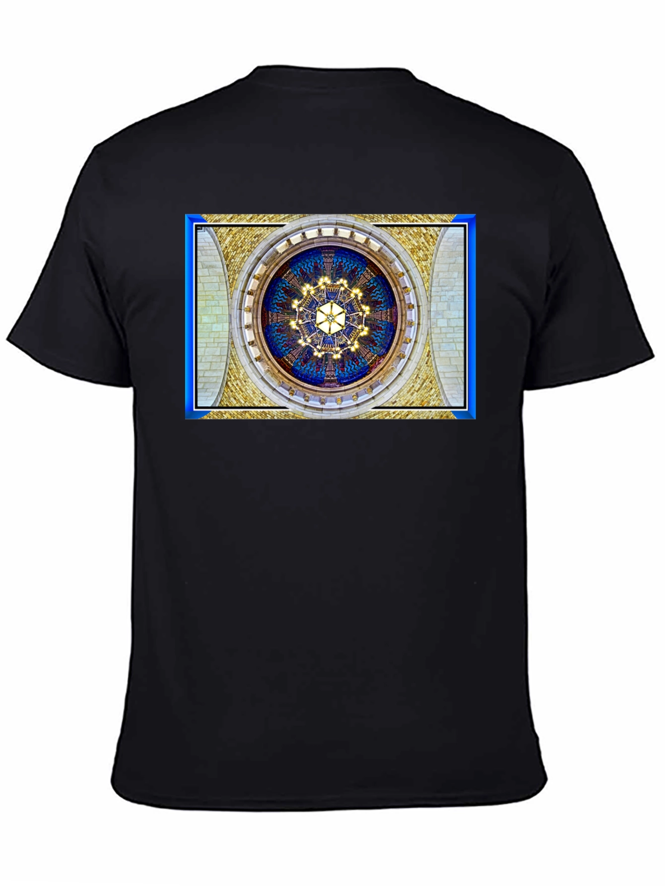 Black Architectural Ceiling Art T-Shirt view 4