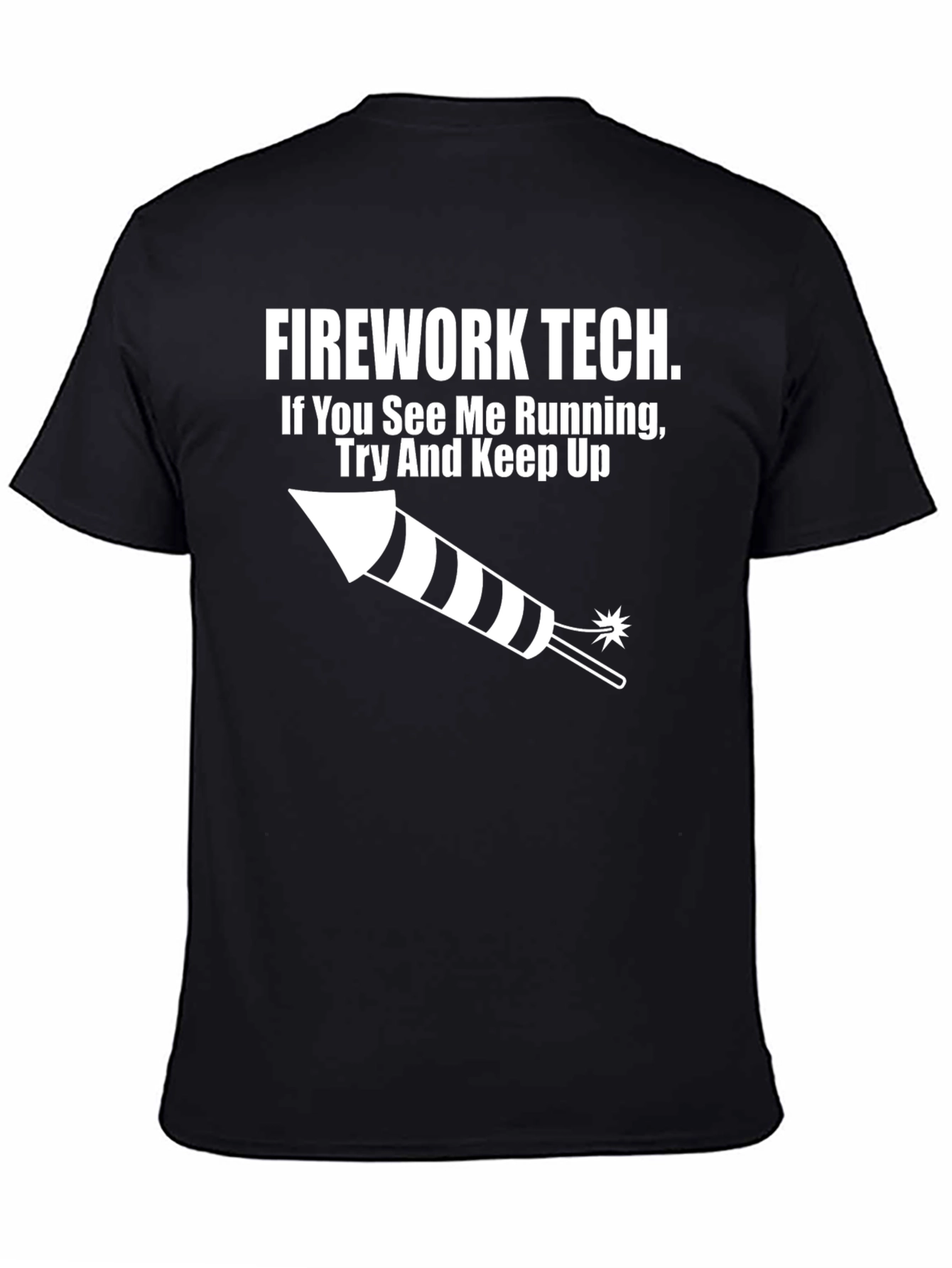Black Firework Tech Graphic Tee - Try And Keep Up view 4