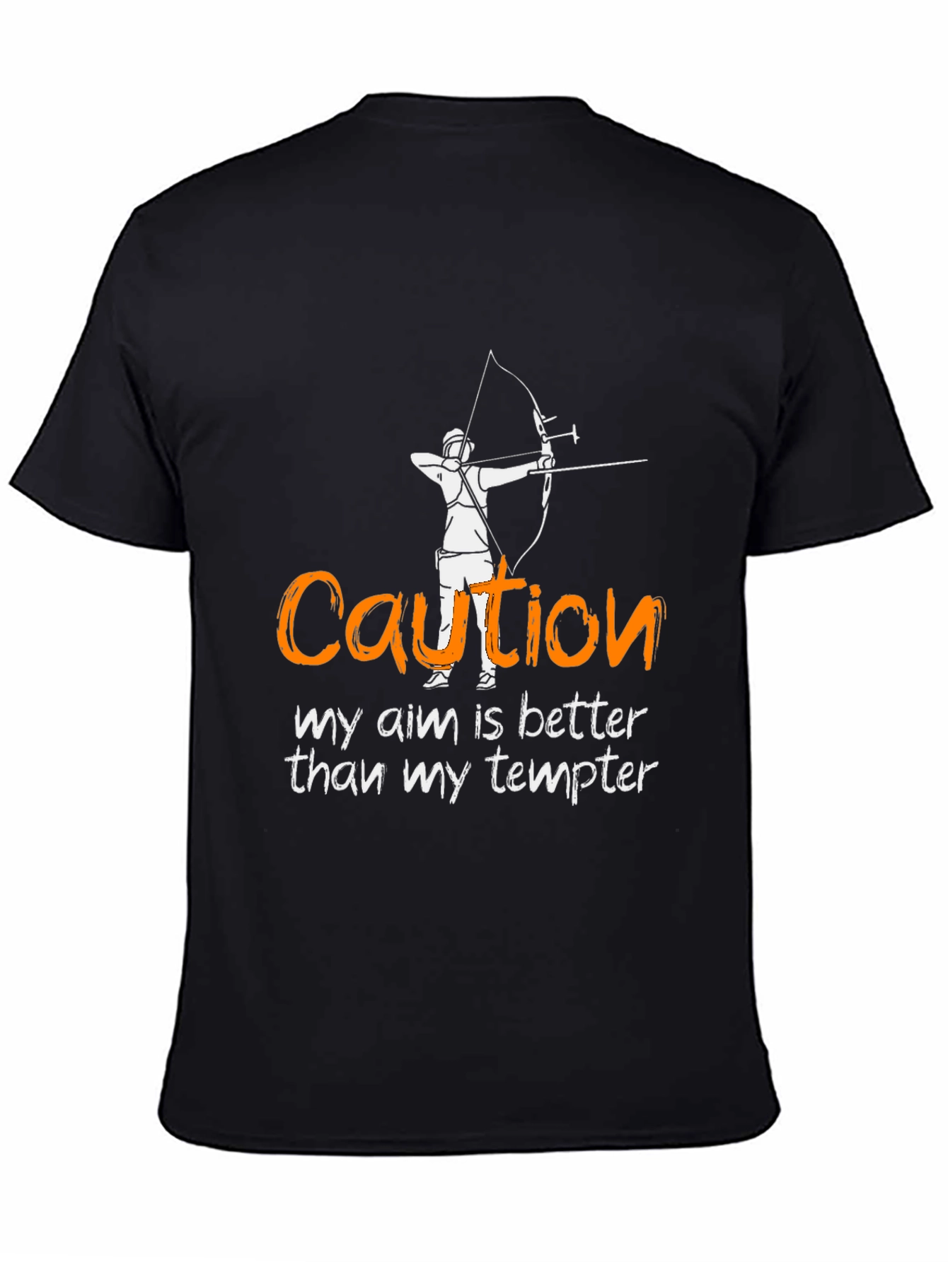 Black Caution: Archery Aim T-Shirt view 4
