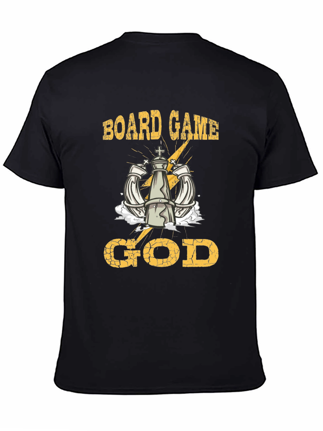 Black Board Game God Black Graphic Tee view 4
