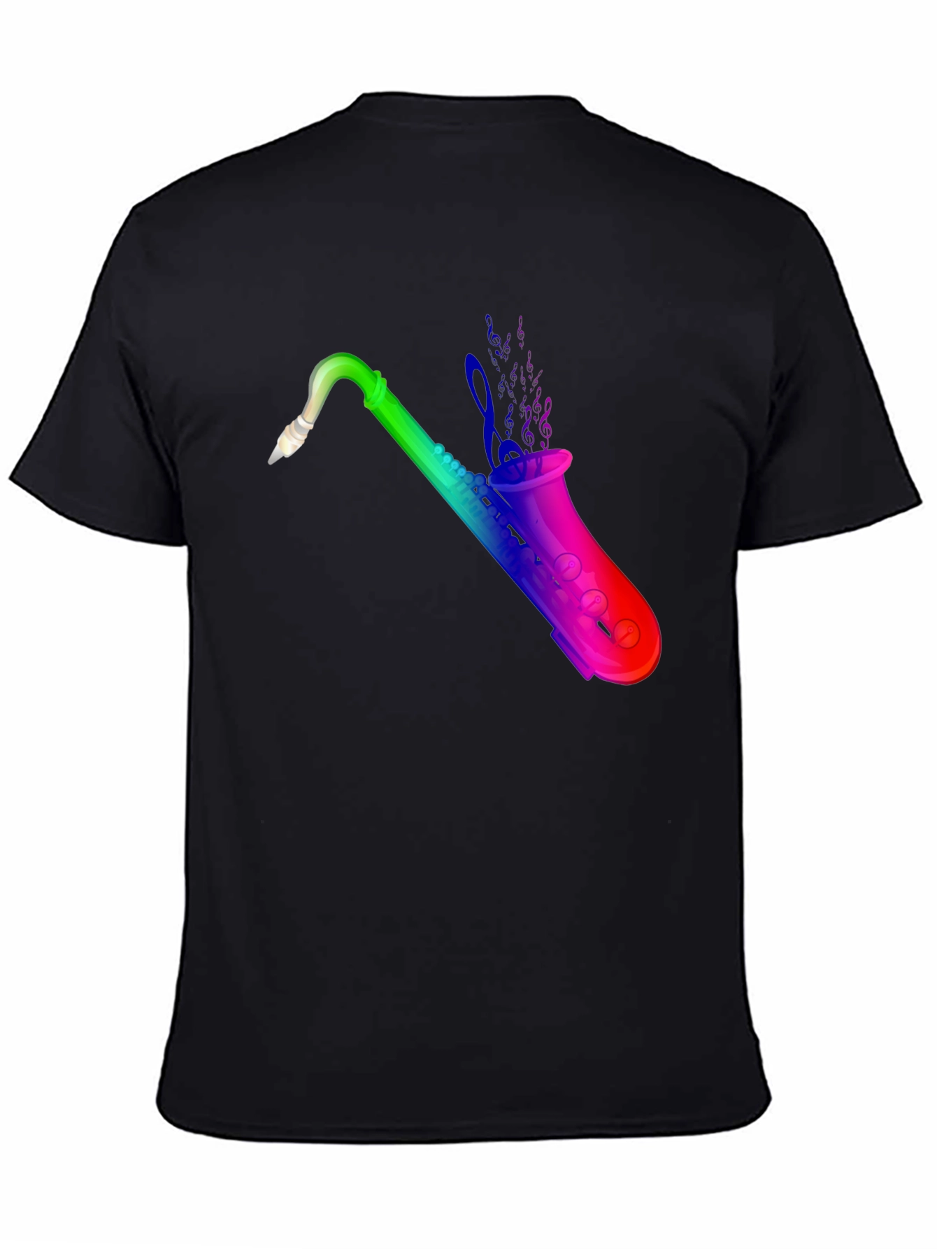 Black Rainbow Saxophone T-Shirt - Music Lover Tee view 4